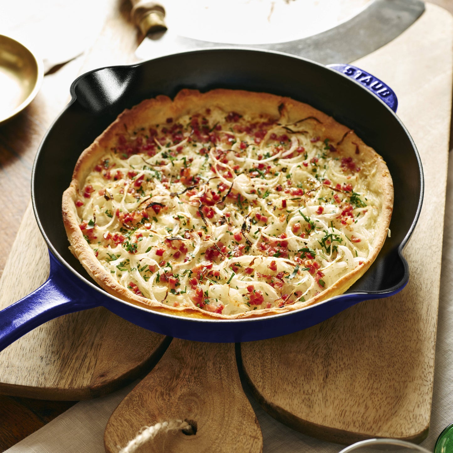 Staub 11" Sapphire Blue Cast Iron Deep Traditional Skillet