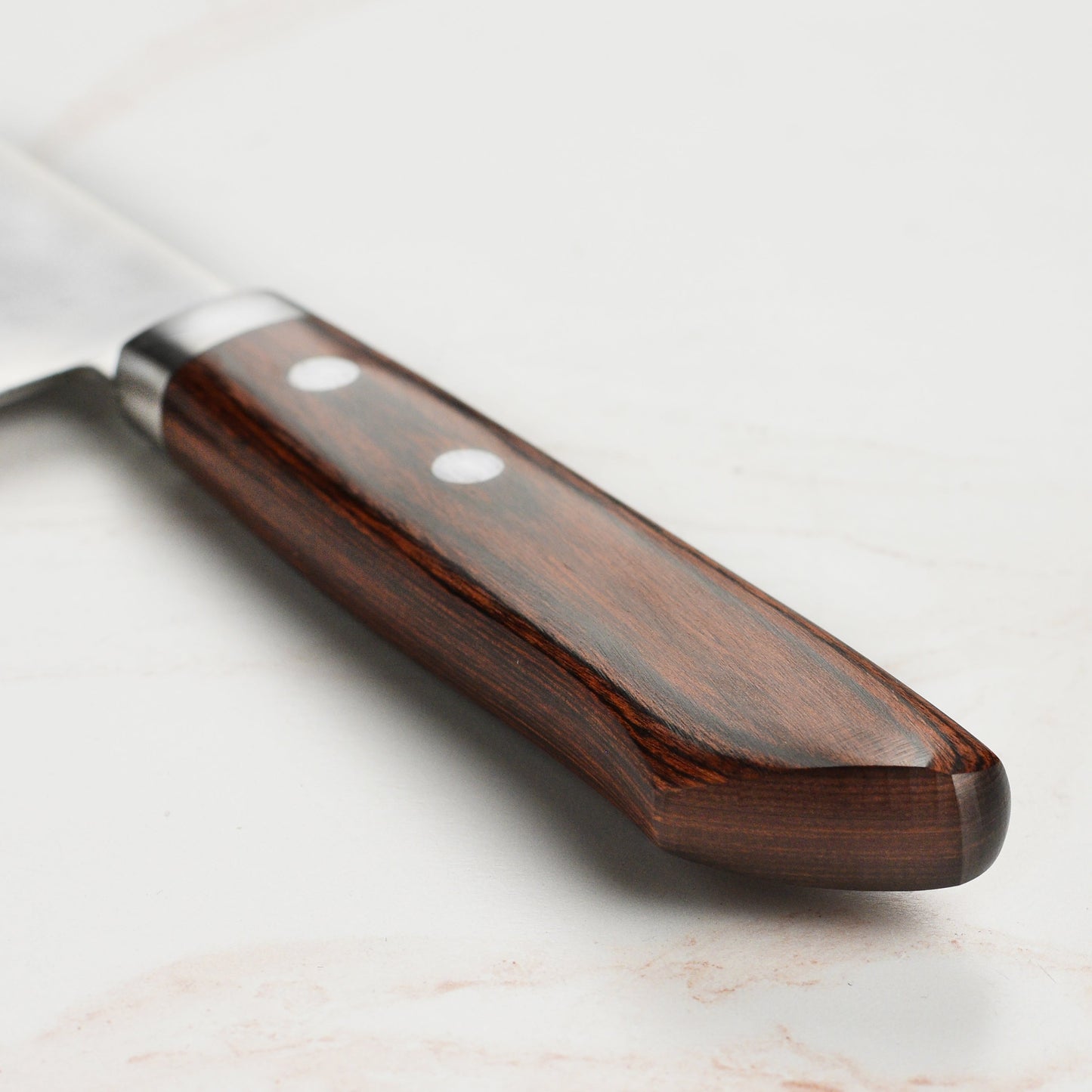 Masutani VG1 Hammered 6.7" Nakiri, Brown Handle