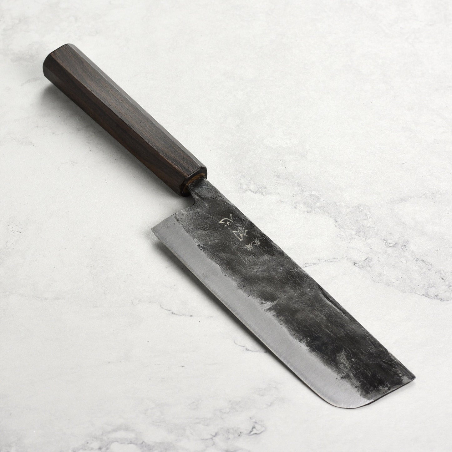 Hatsukokoro Kurogane Aogami #2 Kurouchi 6.5" Nakiri