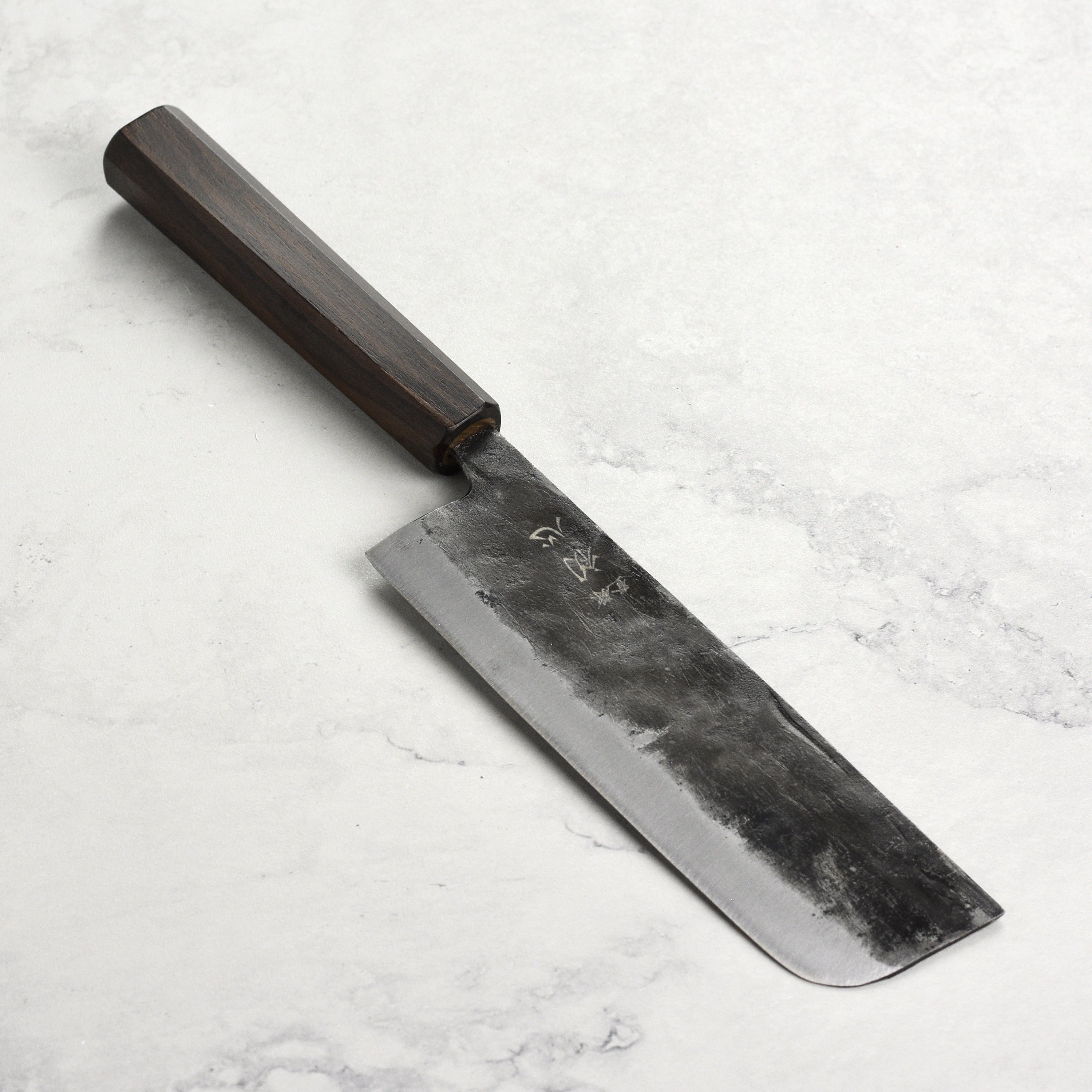 Hatsukokoro Kurogane Aogami #2 Kurouchi 6.5" Nakiri