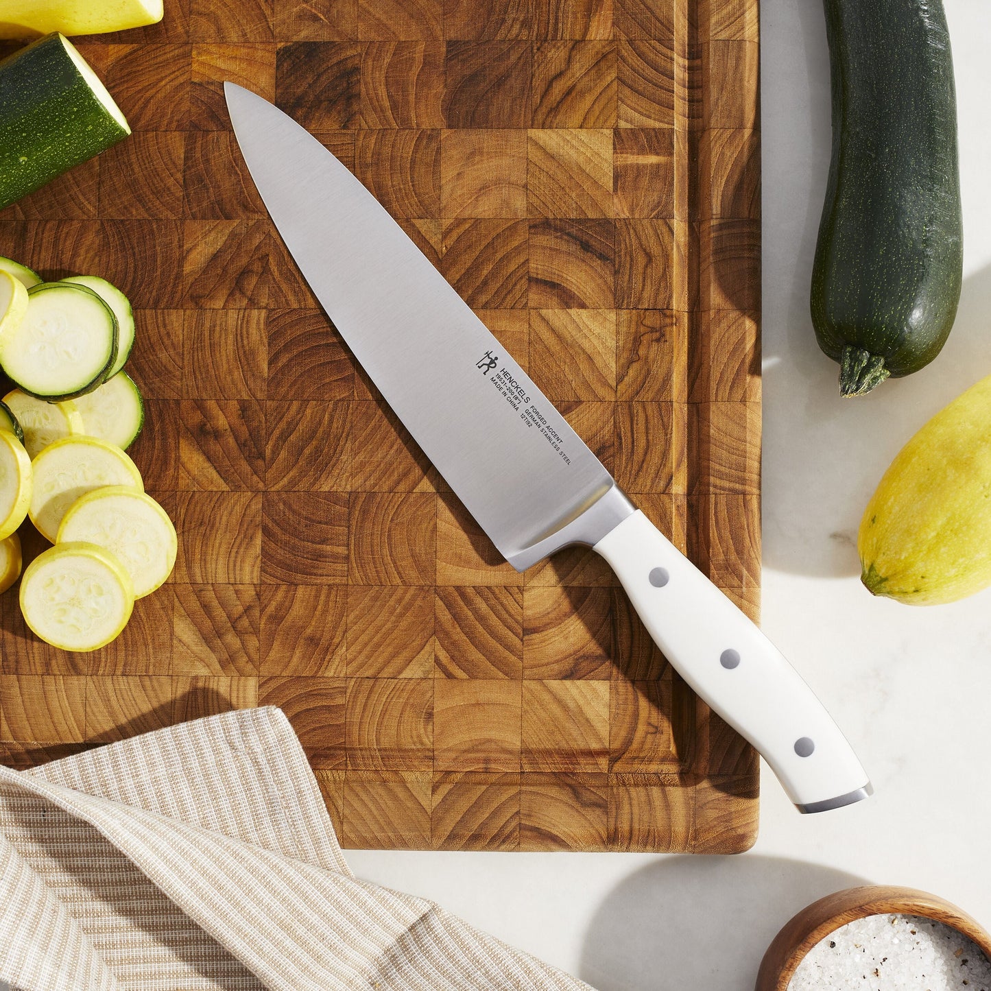 Henckels Forged Accent 16 Piece Off-White Knife Block Set