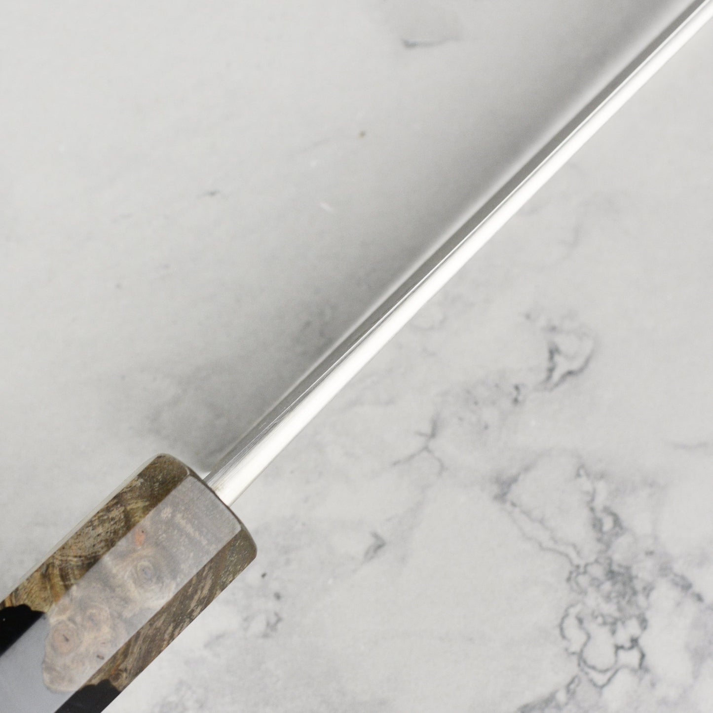 Yoshikane SKD Nashiji Stainless Clad 8.25" Gyuto, Stabilized Birch