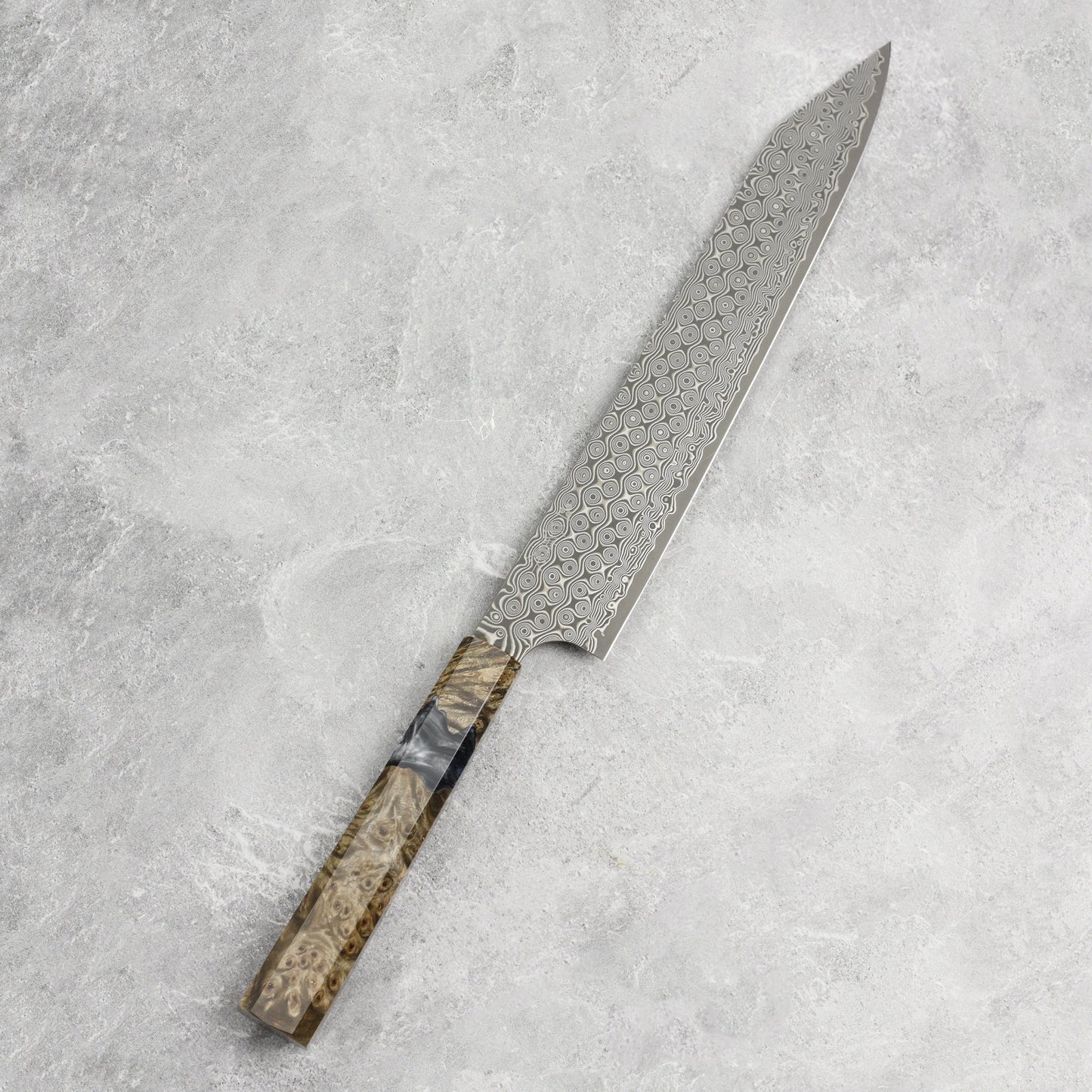 Nigara Anmon SG2 Damascus 10" Kiritsuke Sujihiki