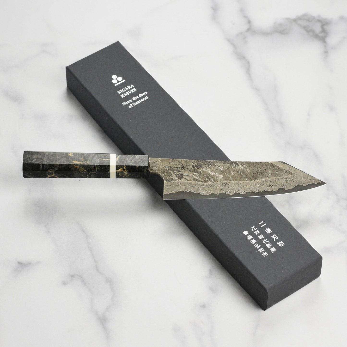 Nigara Ginsan Kurozome Damascus 7" Bunka