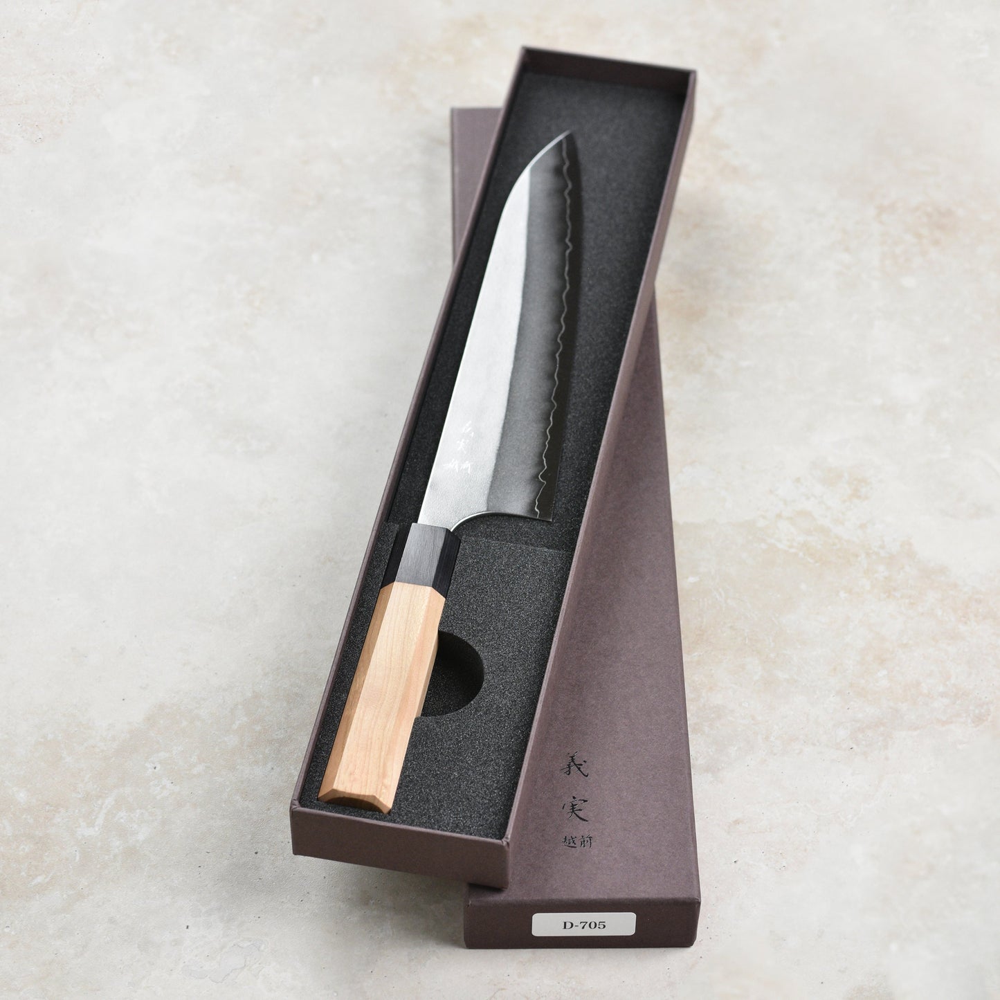 Yoshimi Kato Ginsan Nashiji Stainless Clad 8.25" Gyuto