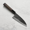 Hatsukokoro Kurokaze Aogami #2 Kurouchi 5.9" Double Bevel Deba, Wenge