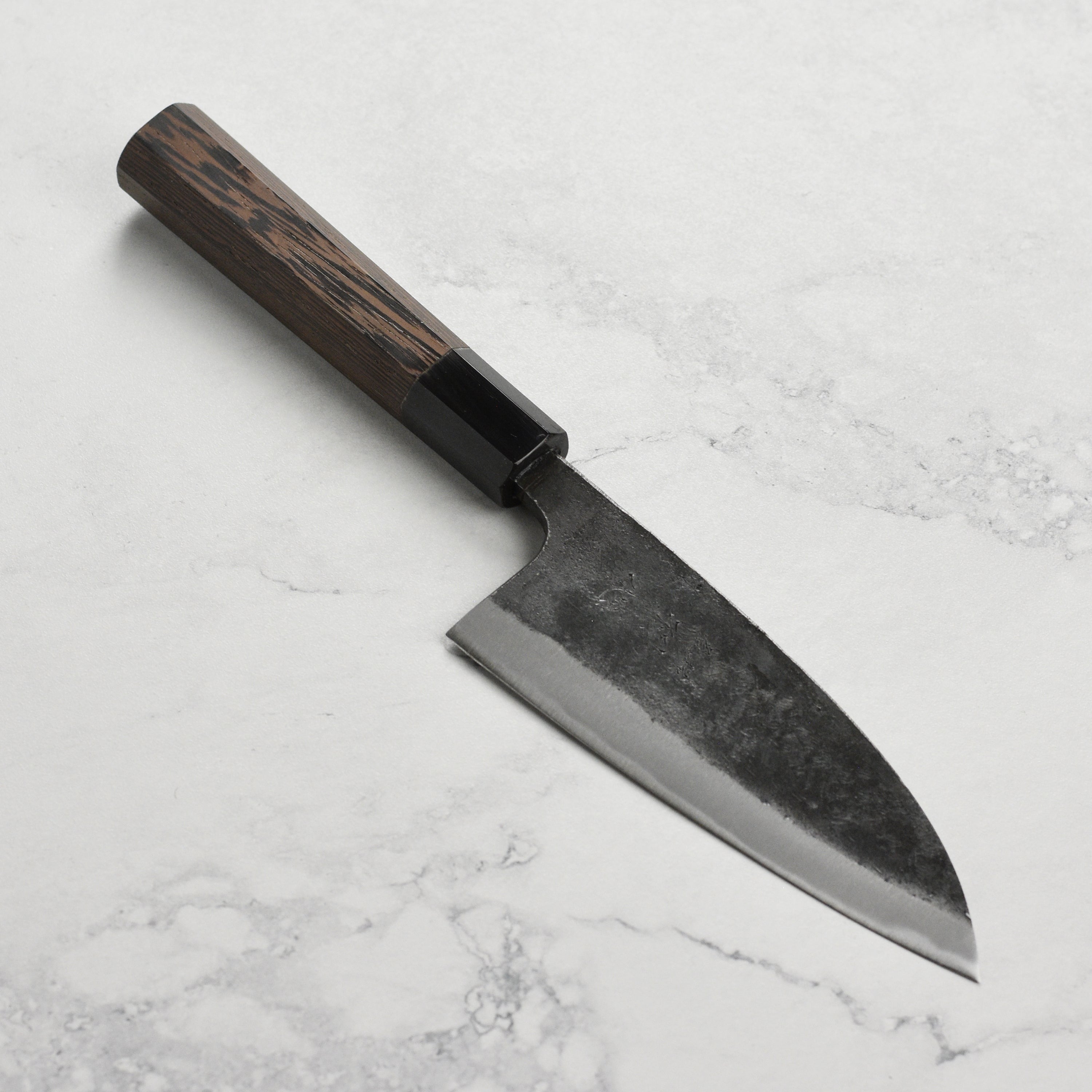 Hatsukokoro Kurokaze Aogami #2 Kurouchi 5.9" Double Bevel Deba, Wenge