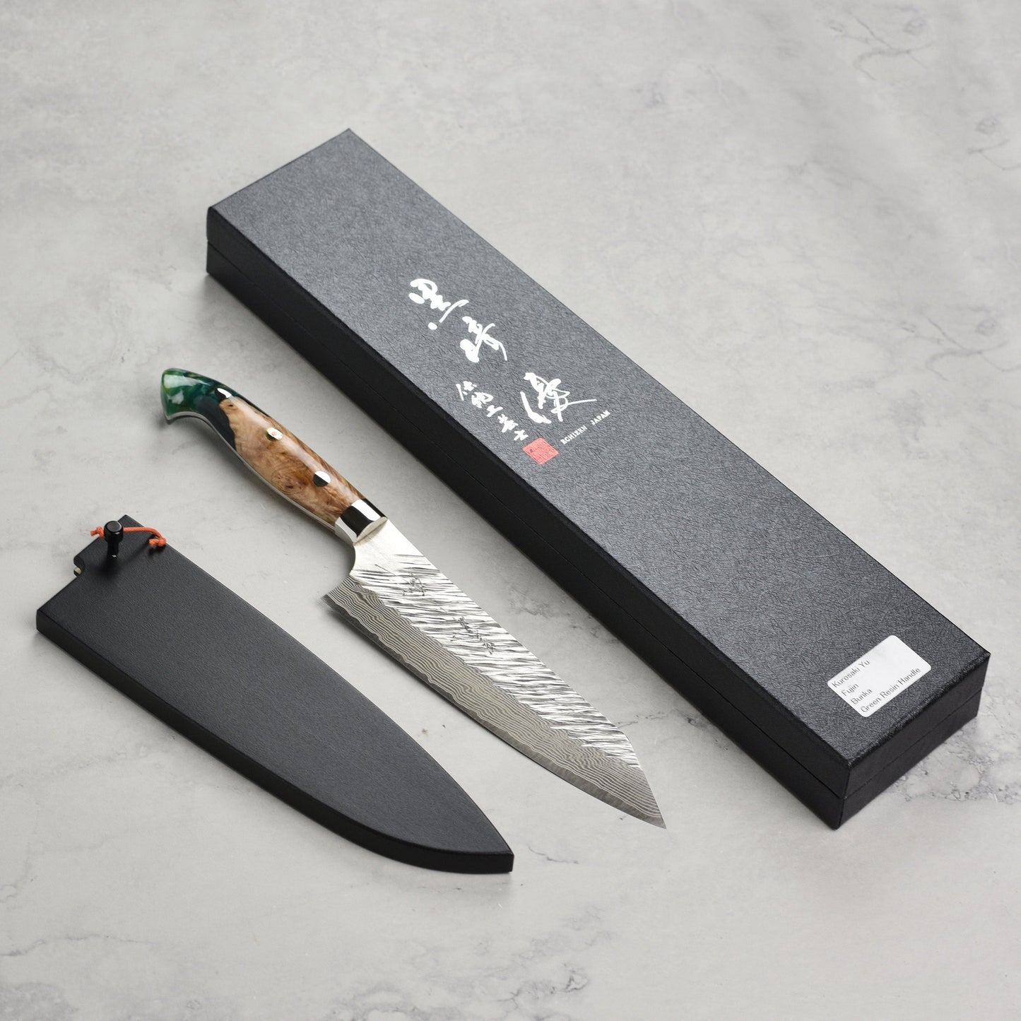 Kurosaki Fujin Forged SG2 Damascus 6.7" Bunka with Saya