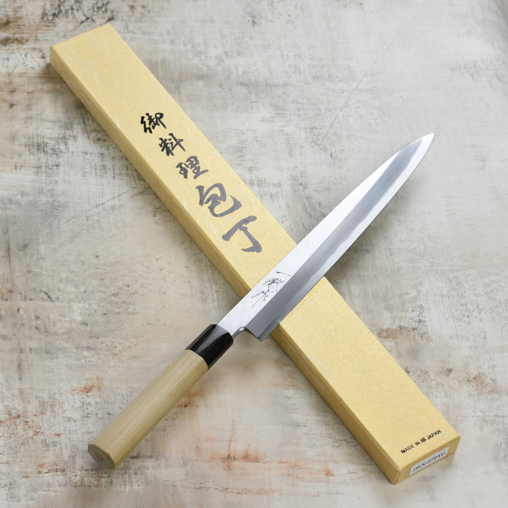 Ittetsu x Nakagawa Shirogami #2 Single-Bevel 10.6" Yanagiba with Saya