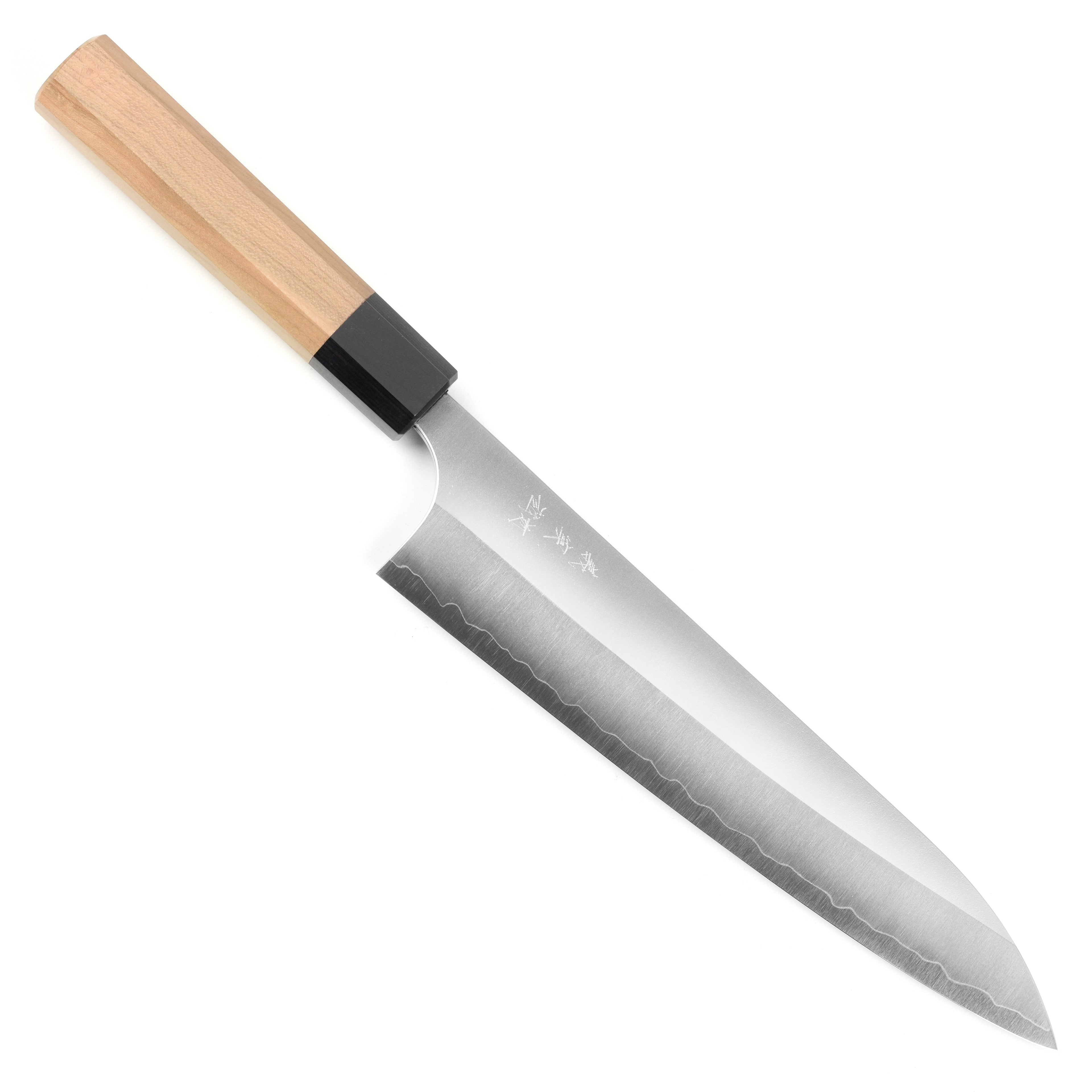 Yoshimi Kato Ginsan Nashiji Stainless Clad 8.25" Gyuto