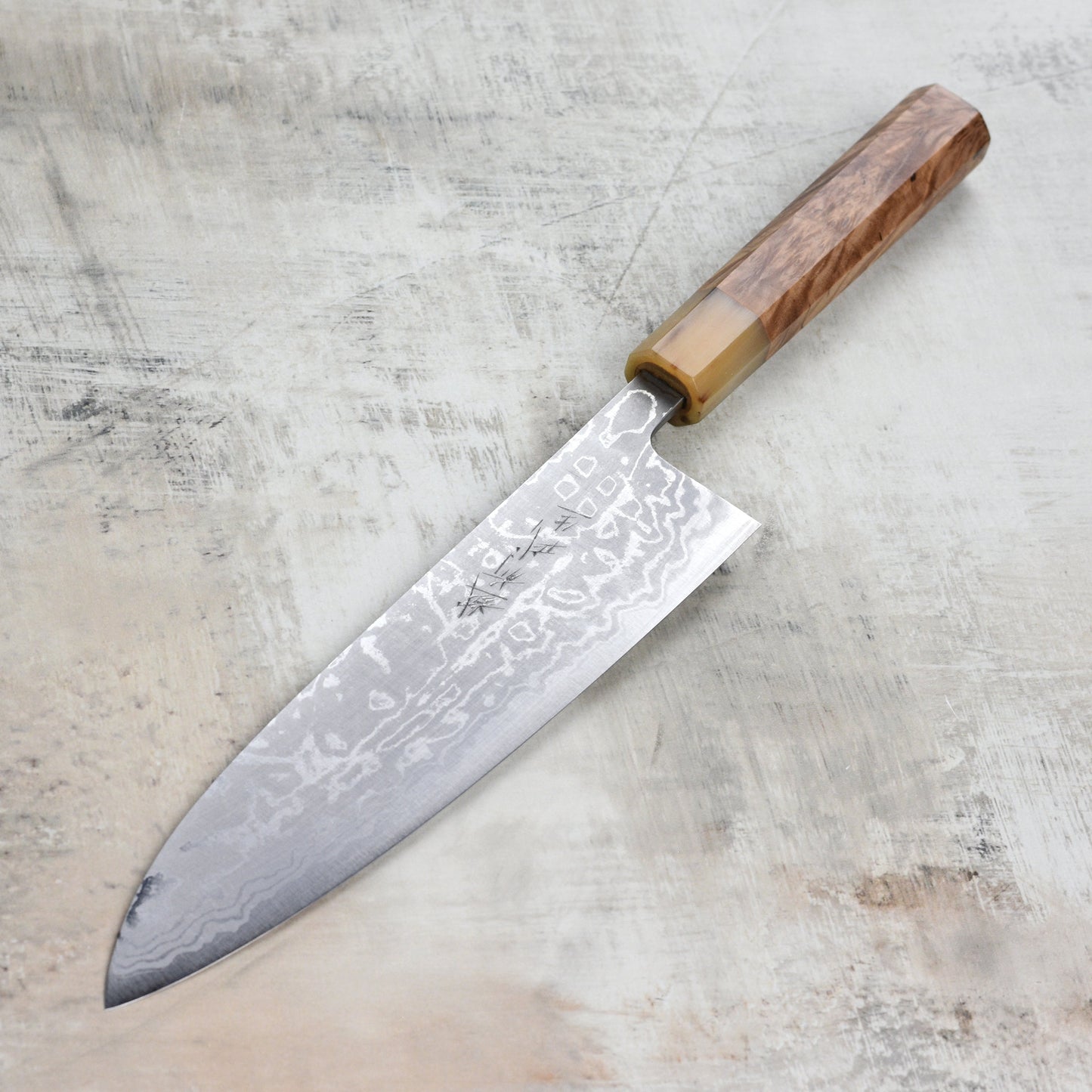Shiro Kamo Shirogami #2 Damascus 8.25" Gyuto
