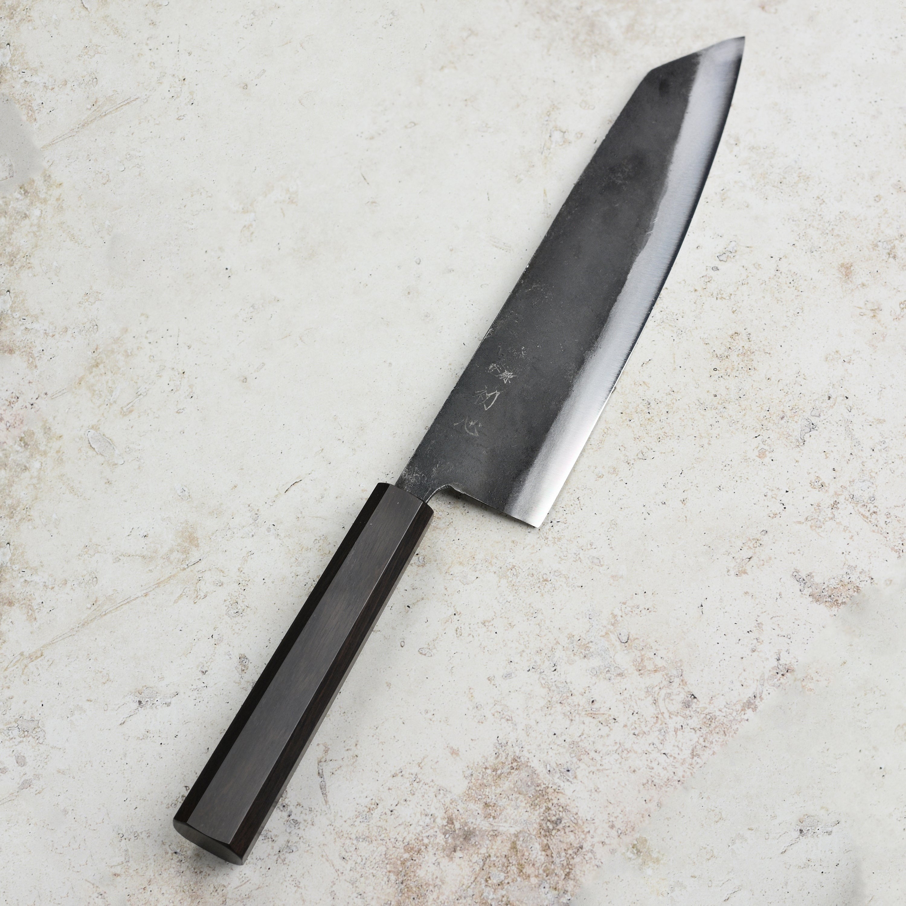 Hatsukokoro Kurogane Aogami #2 Kurouchi 8.25" Kiritsuke Gyuto, Ebony