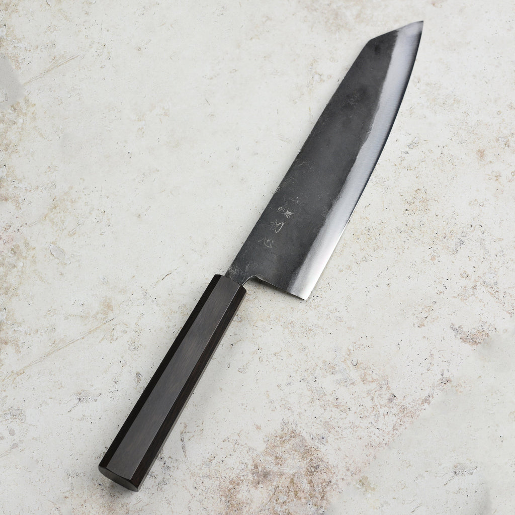 Hatsukokoro Kurogane Aogami #2 Kurouchi 8.25" Kiritsuke Gyuto, Ebony