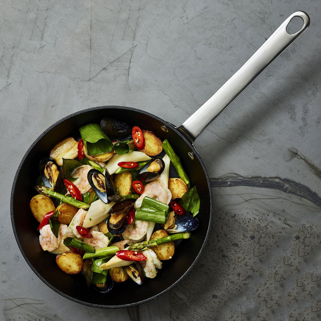 Scanpan Maitre D' Stratanium+ Nonstick Stainless Steel Fry Pan Set with Lids