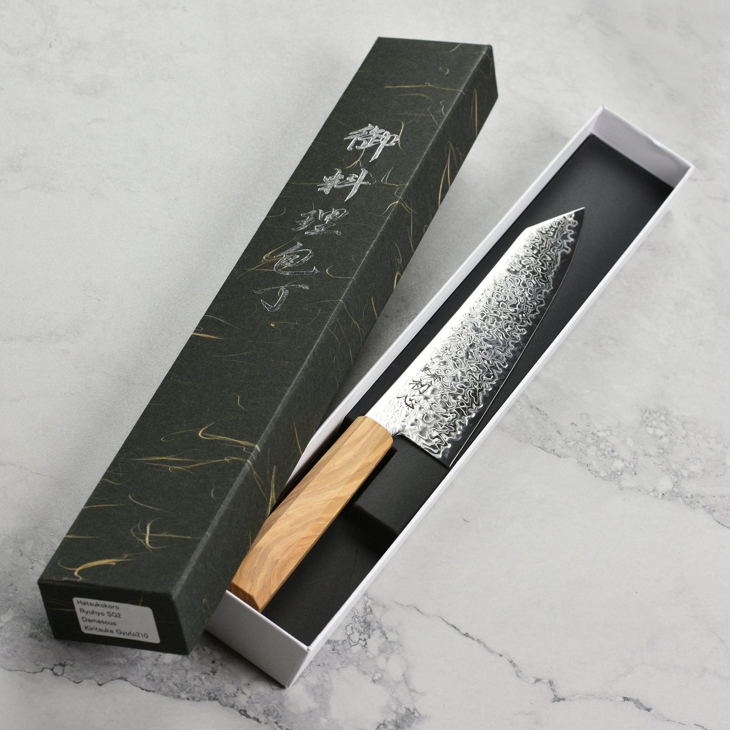 Hatsukokoro Ryuhyo SG2 Damascus 8.25" Kiritsuke Gyuto, Olivewood