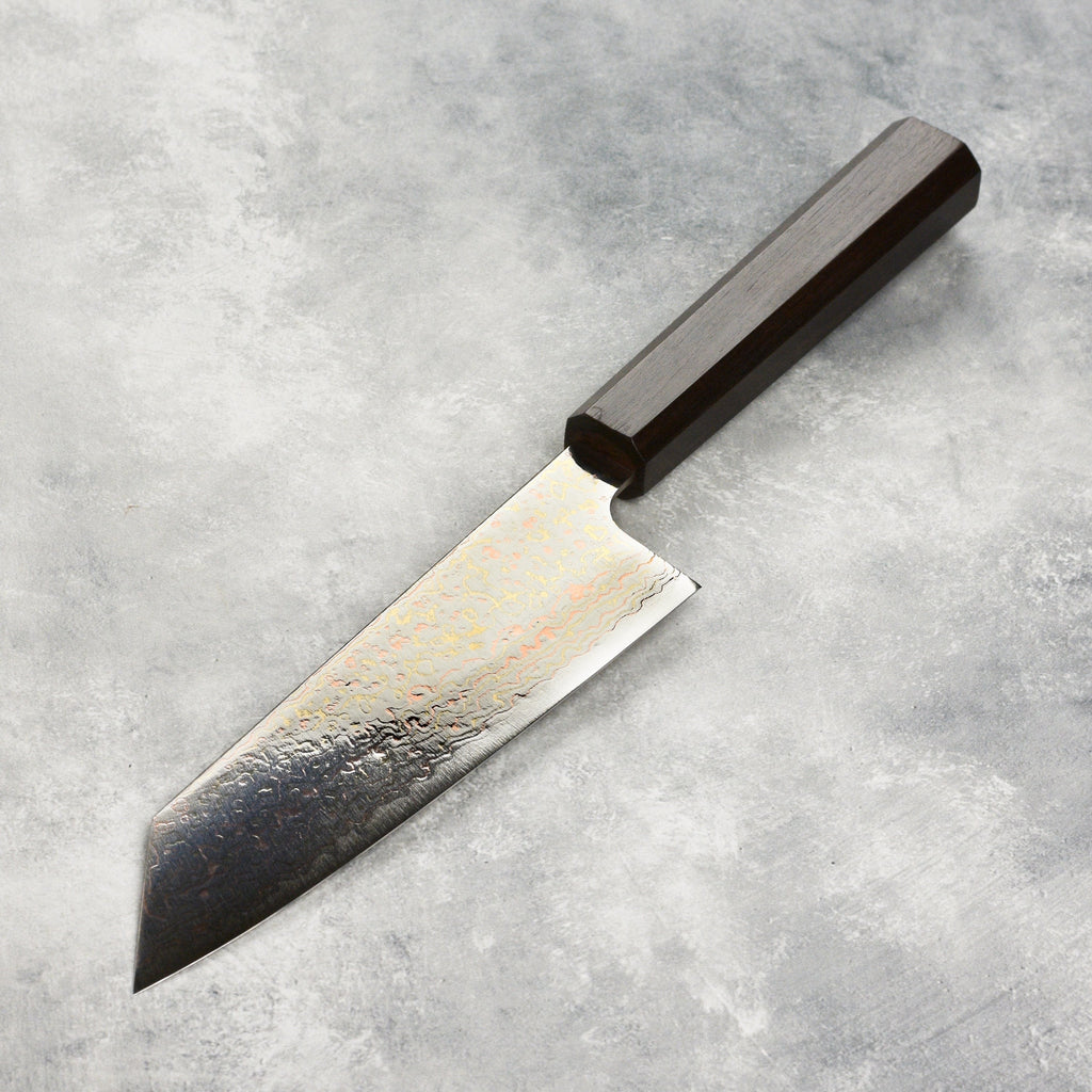 Saji Rainbow Damascus 6.7" Bunka, Ebony