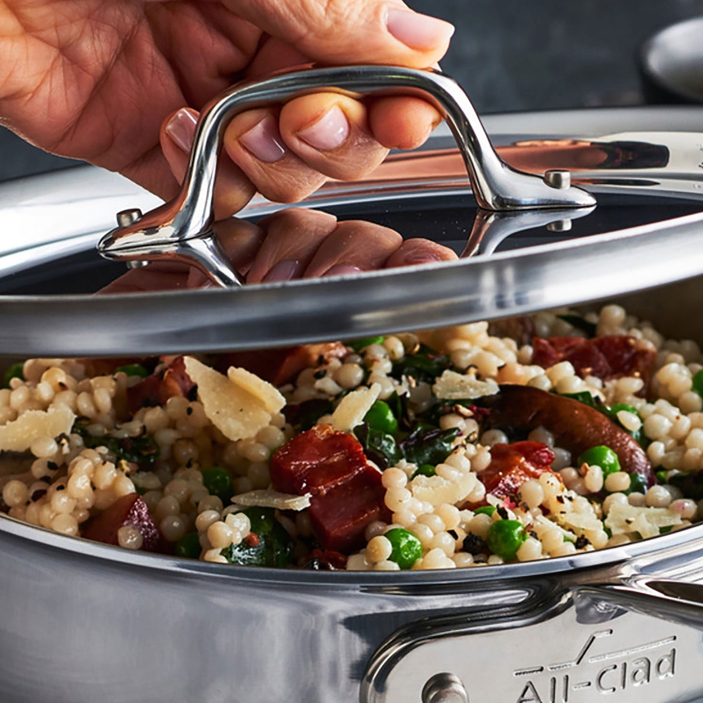 All-Clad d3 Stainless 4-quart Saucepan with Helper Handle
