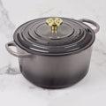 Le Creuset Signature Cast Iron 6.5-quart Oyster Round Deep Oven with Light Gold Crucible Knob