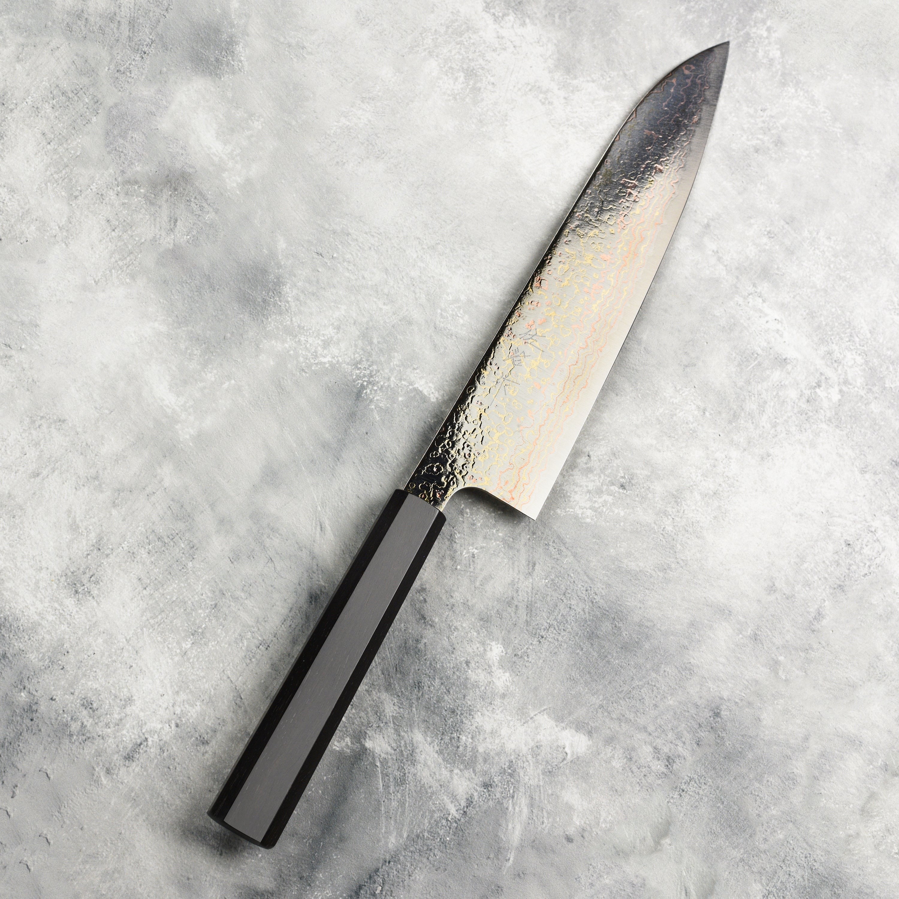 Saji Rainbow Damascus 8.25" Gyuto, Ebony