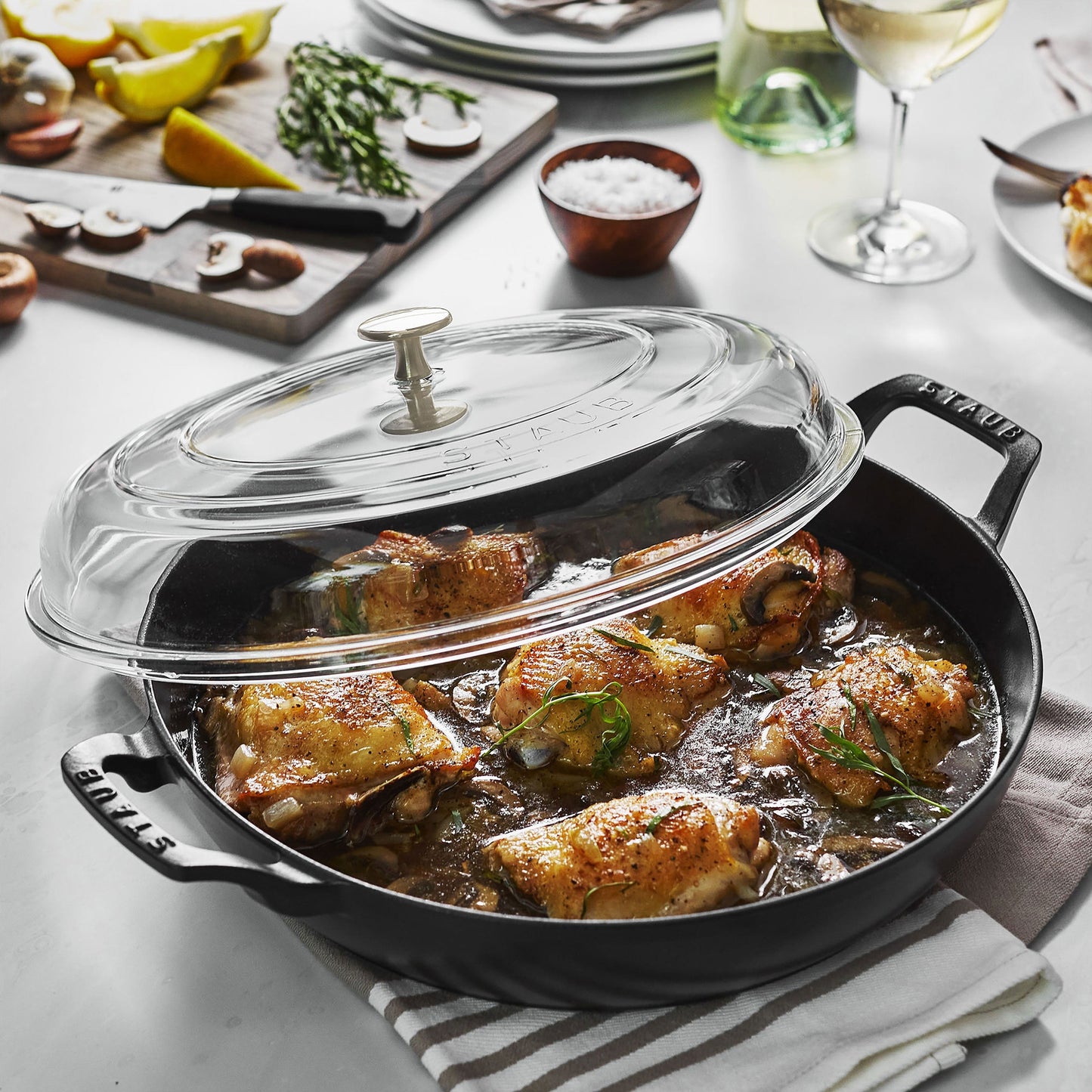 Staub 3.5-quart Matte Black Braiser with Glass Lid