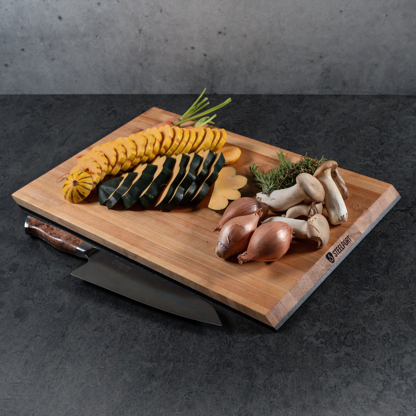 Steelport SteelCore 2-in-1 Maple Cutting Board, 18x12"