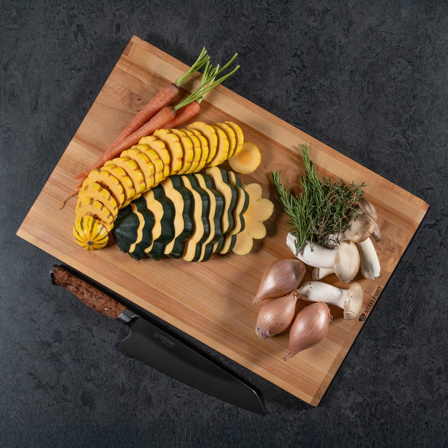 Steelport SteelCore 2-in-1 Maple Cutting Board, 18x12"