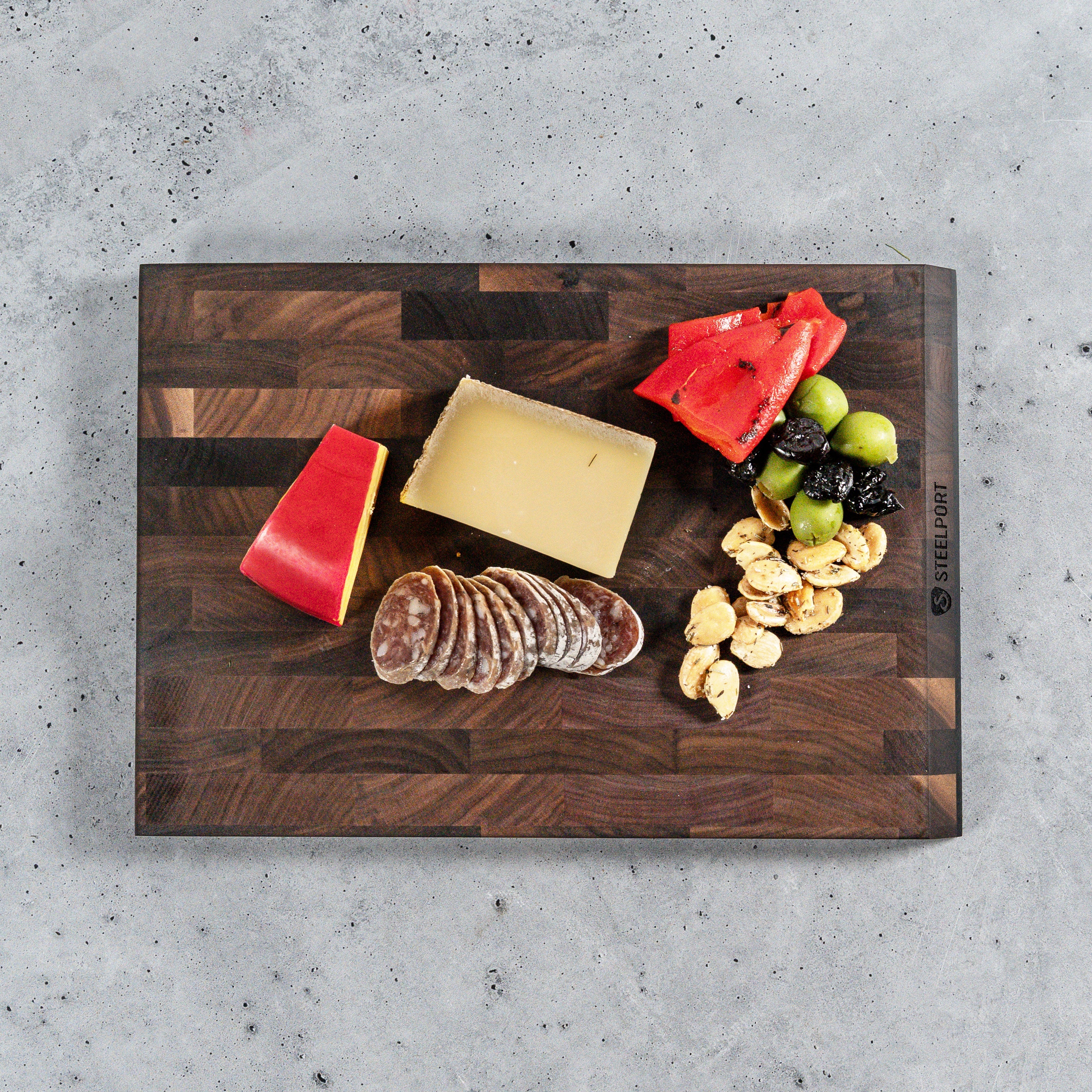 Steelport SteelCore 2-in-1 Walnut Cutting Board, 13x9"