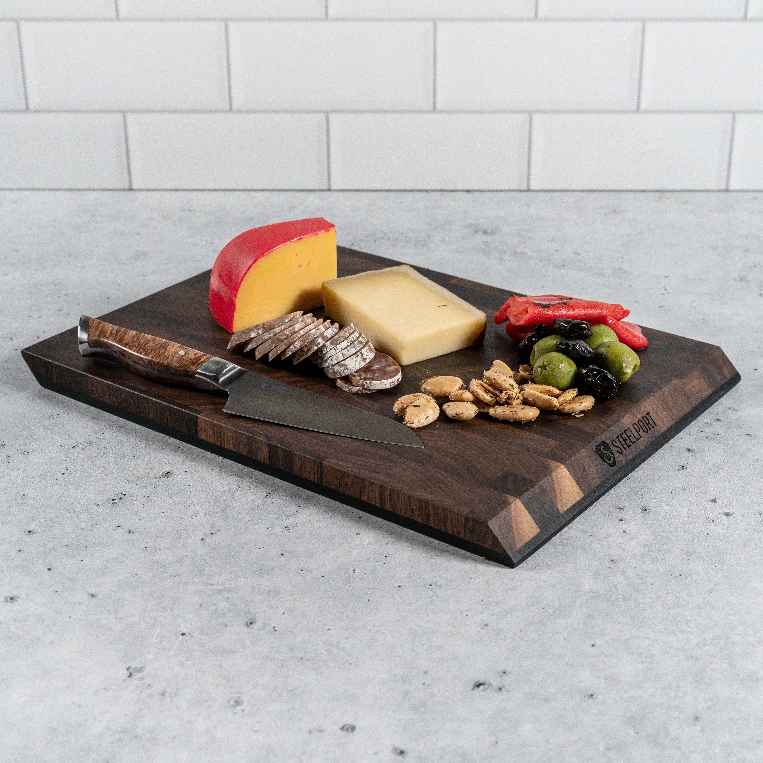 Steelport SteelCore 2-in-1 Walnut Cutting Board, 13x9"