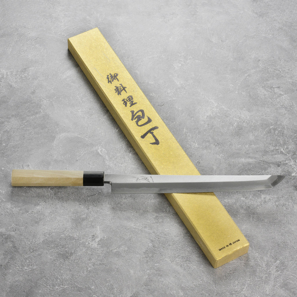 Ittetsu x Tanaka Shirogami #2 Single Bevel 10.6" Sakimaru Takohiki with Saya