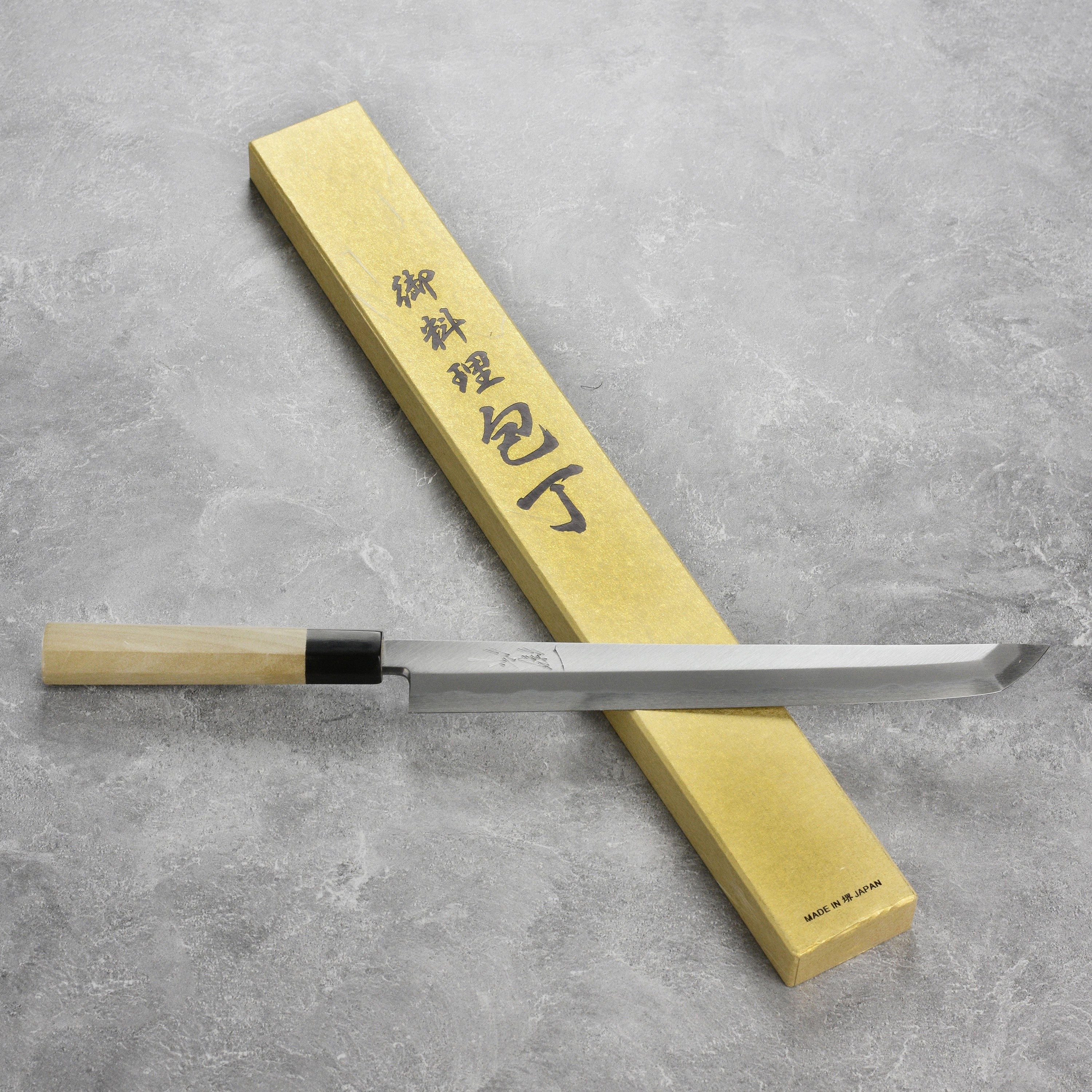Ittetsu x Tanaka Shirogami #2 Single Bevel 10.6" Sakimaru Takohiki with Saya