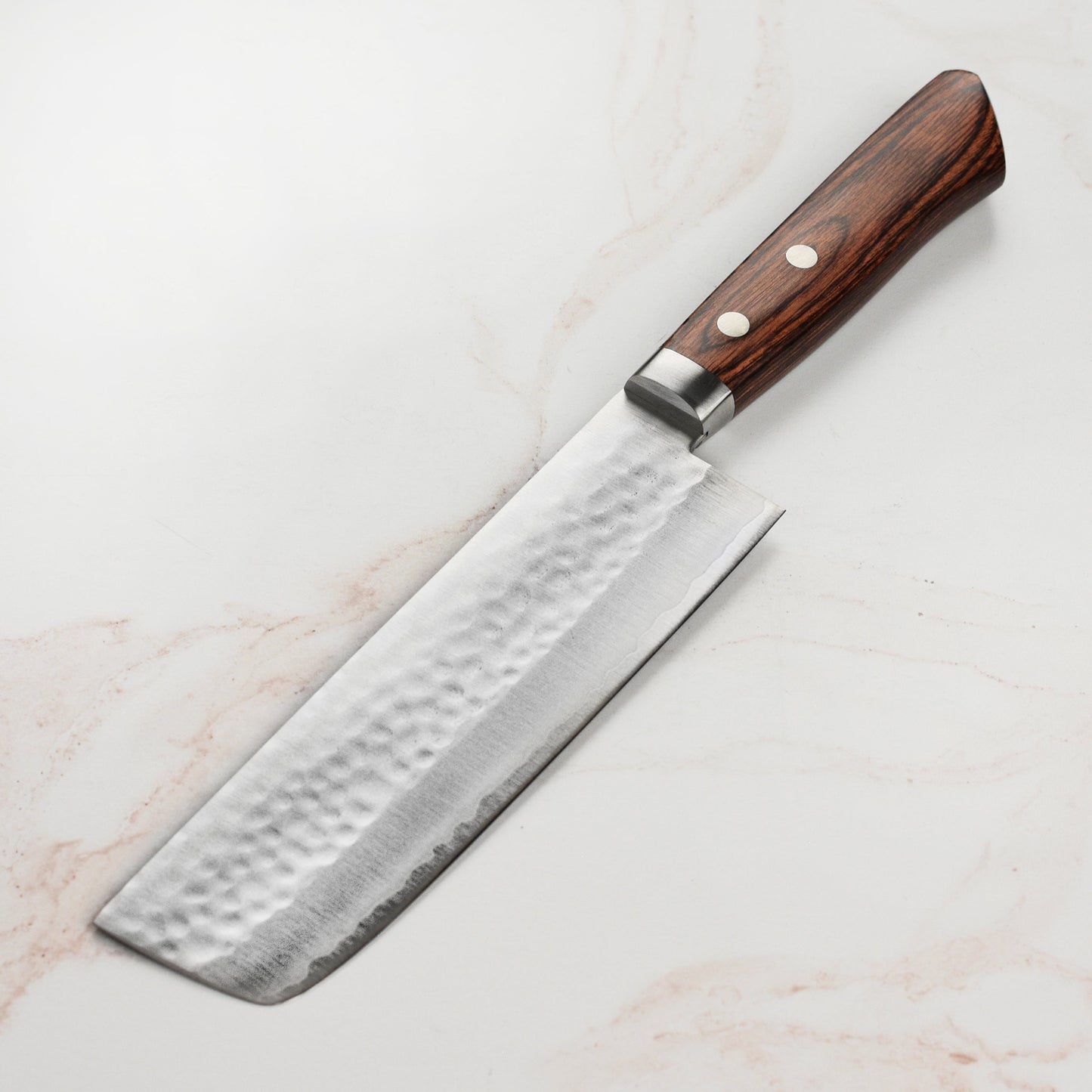 Masutani VG1 Hammered 6.7" Nakiri, Brown Handle
