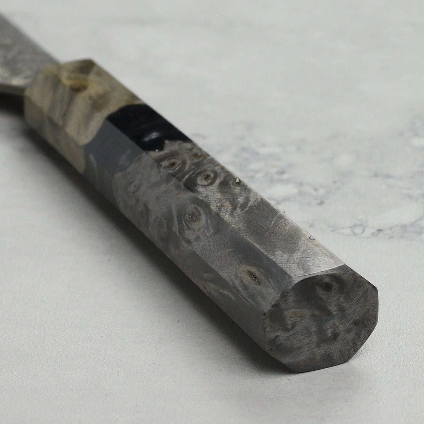 Saji SG2 Black Damascus 5.9" Petty, Stabilized Birch