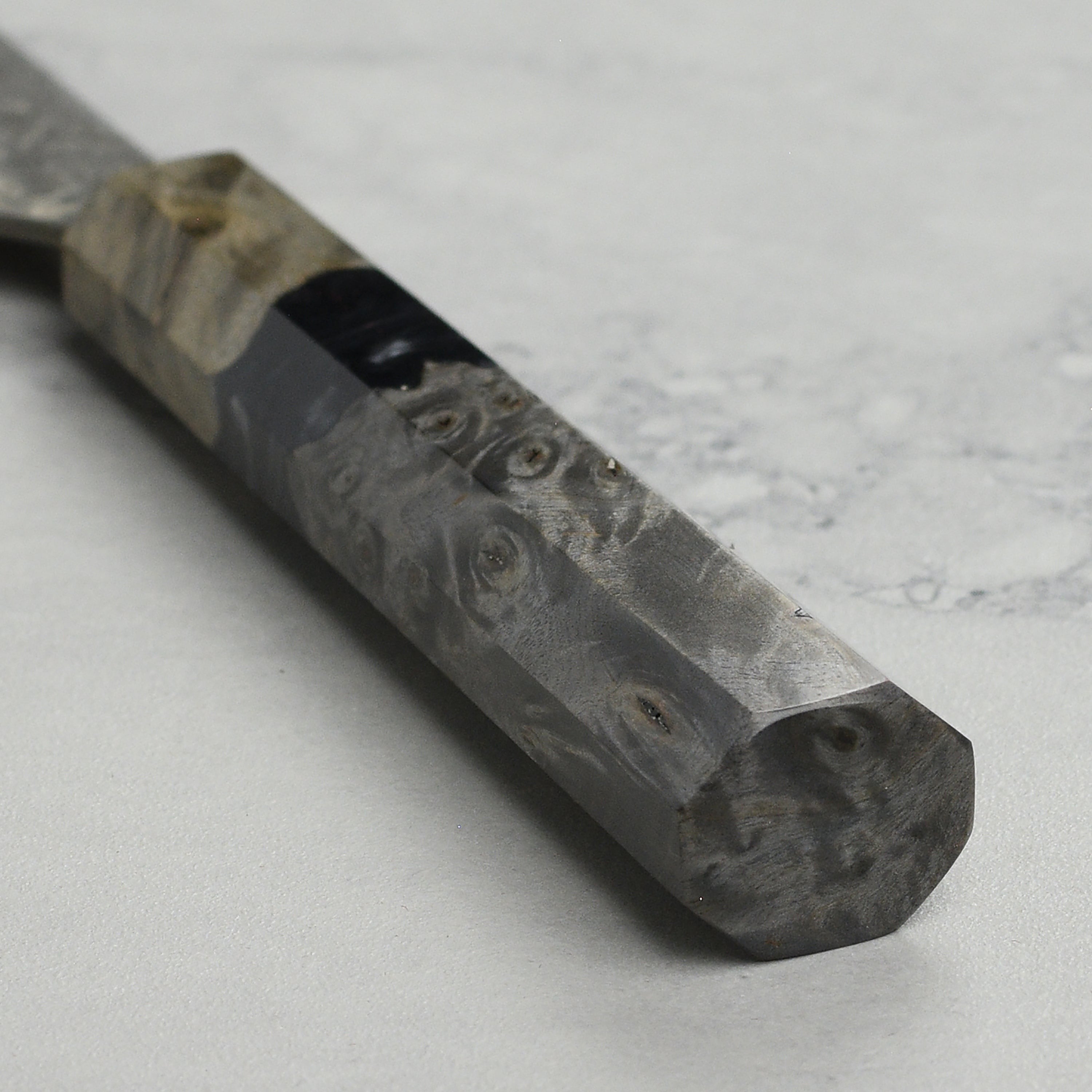 Saji SG2 Black Damascus 5.9" Petty, Stabilized Birch