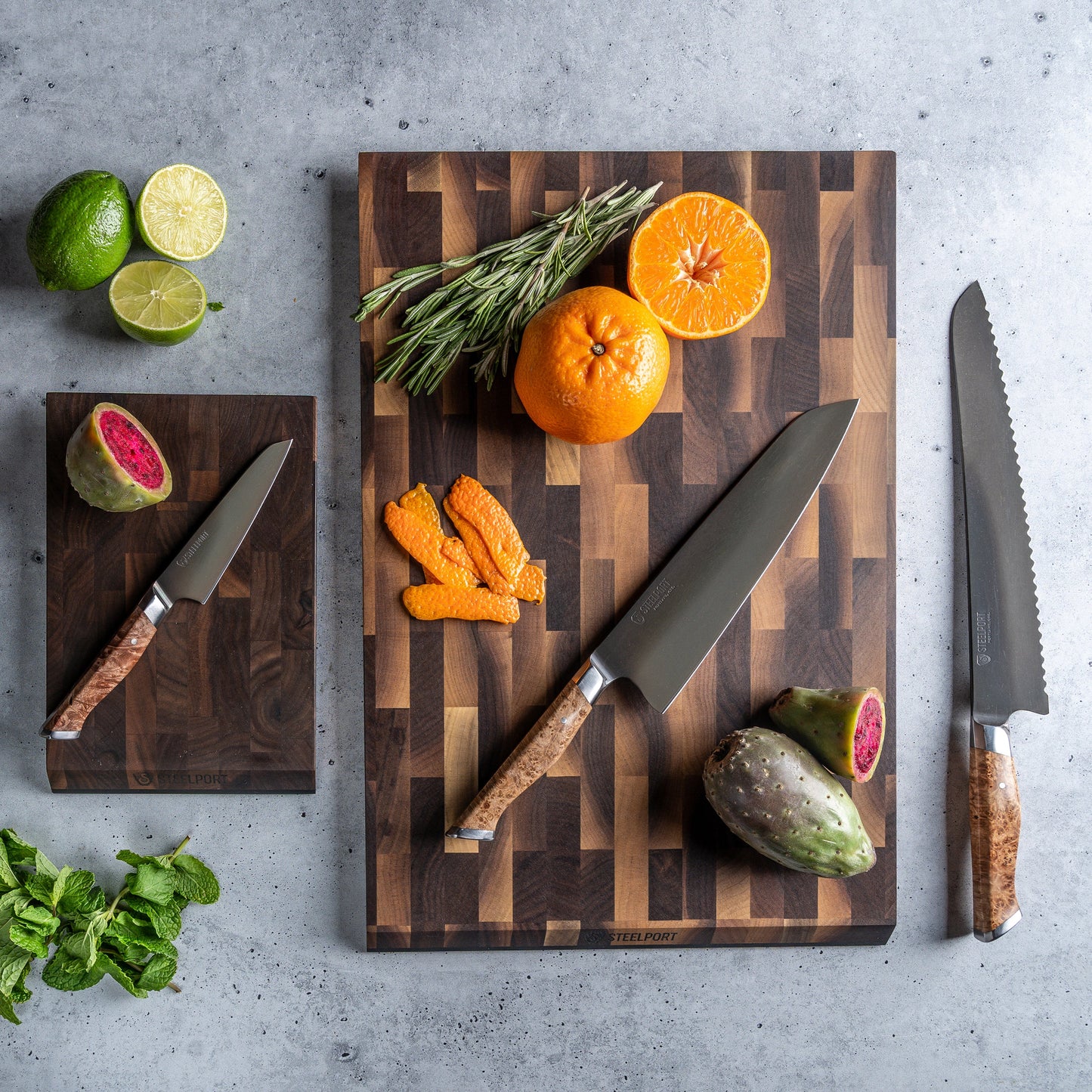 Steelport SteelCore 2-in-1 Walnut Cutting Board, 9x6"