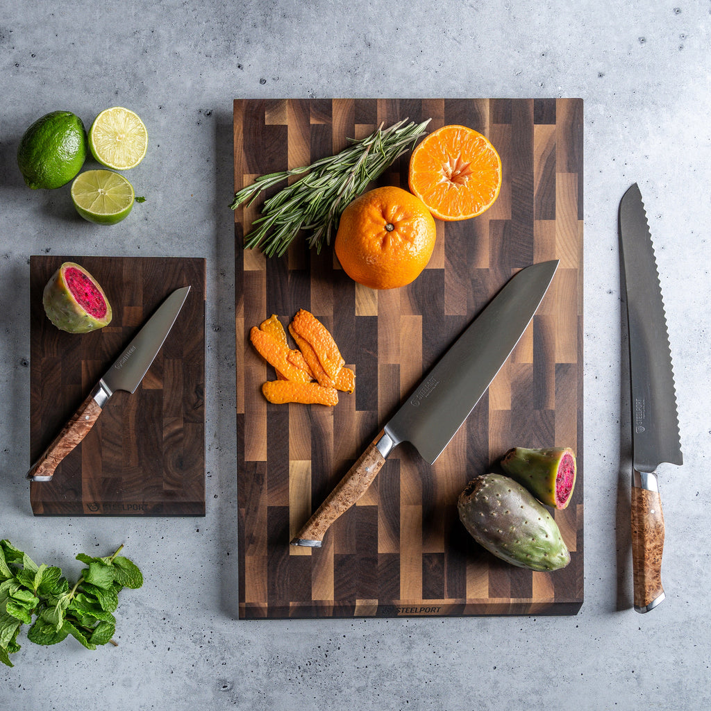 Steelport SteelCore 2-in-1 Walnut Cutting Board, 9x6"