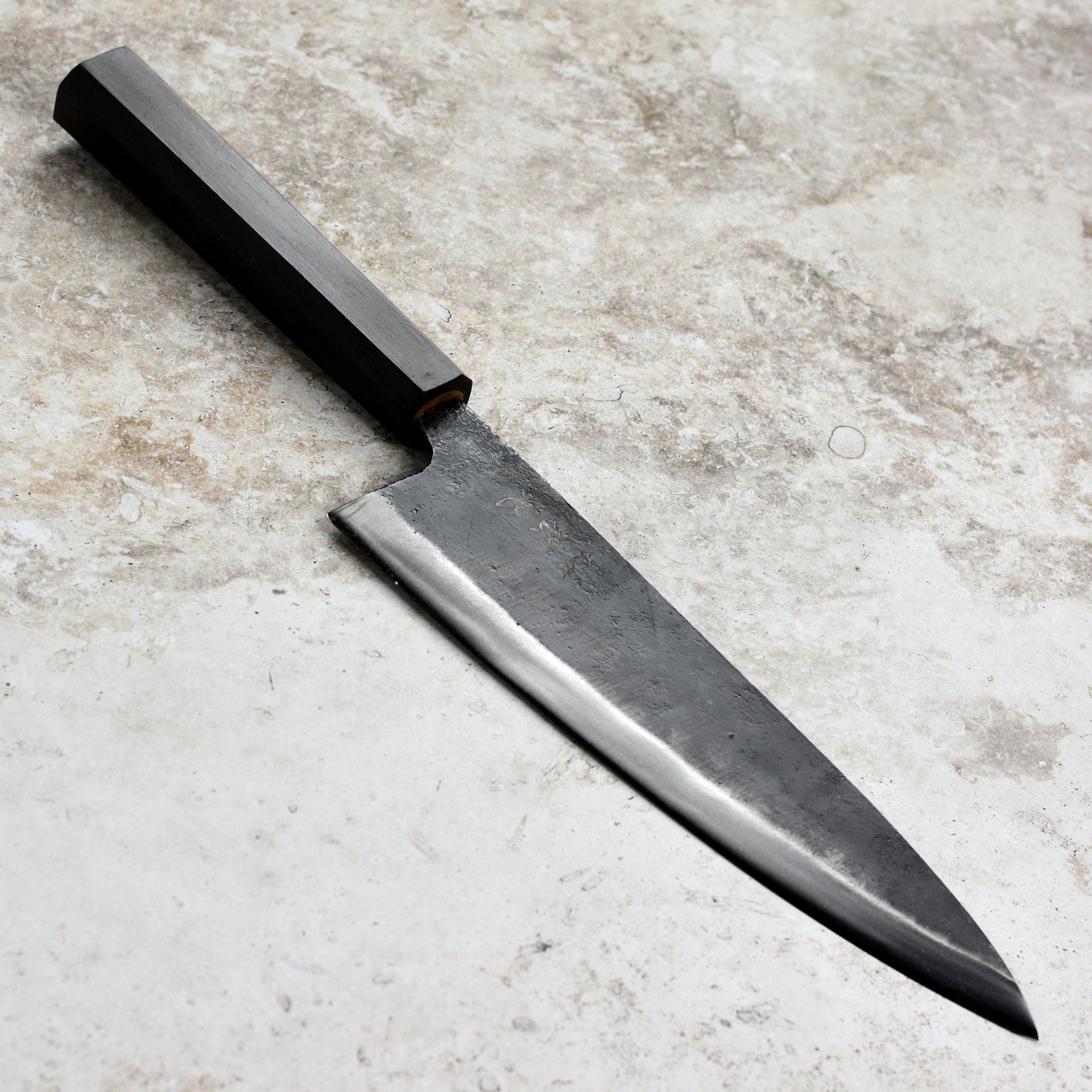 Hatsukokoro Kurogane Aogami #2 Kurouchi 8.25" Gyuto, Ebony