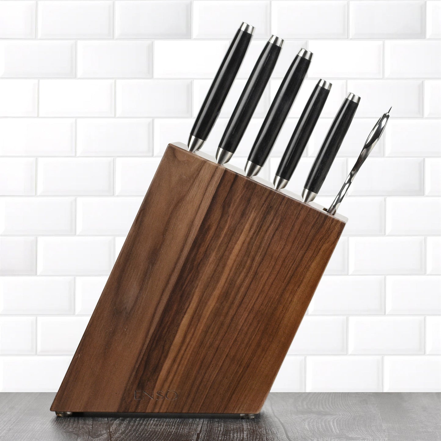 Enso HD 7 Piece Walnut Knife Block Set