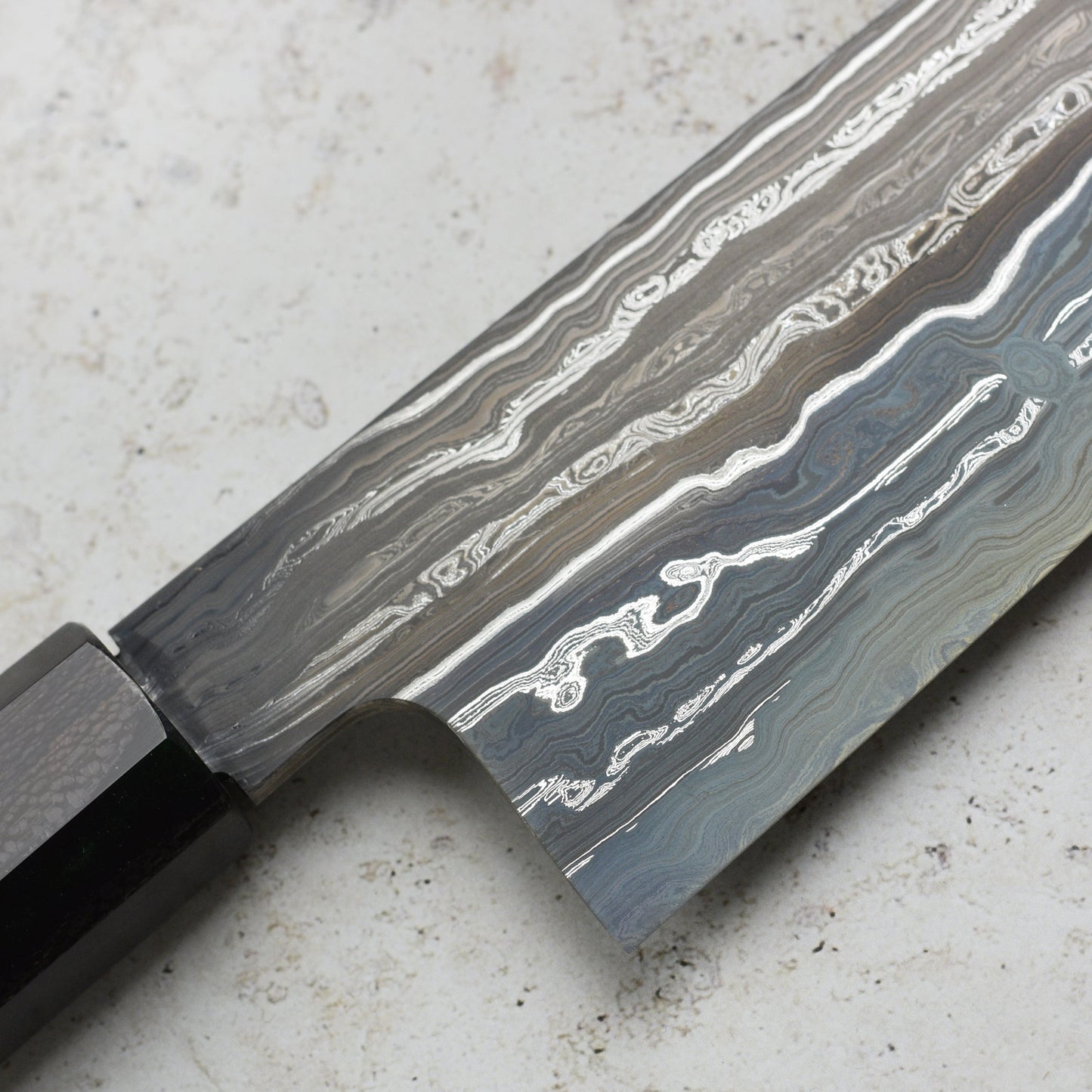 Shoichi Hashimoto Tatsuse Aogami #2 + Shirogami #2 Coreless Damascus 9.4" Gyuto