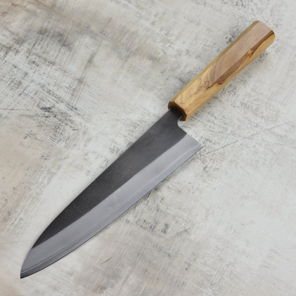 Yoshikane Shirogami #2 Kurouchi Stainless Clad 8.25" Gyuto, Olivewood