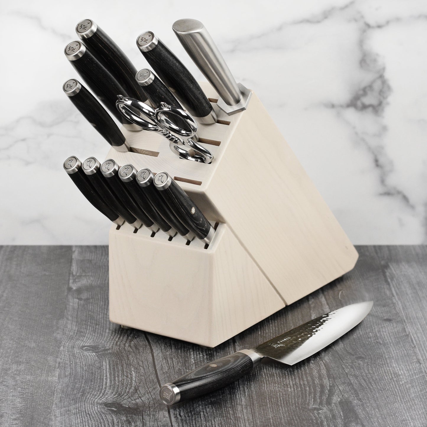 Yaxell Ketu SG2 15 Piece Gray Ash Knife Block Set