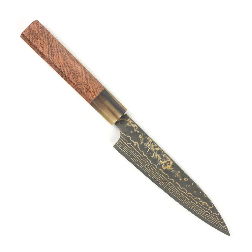Saji Black Gold Damascus 5.1" Petty, Quince Wood