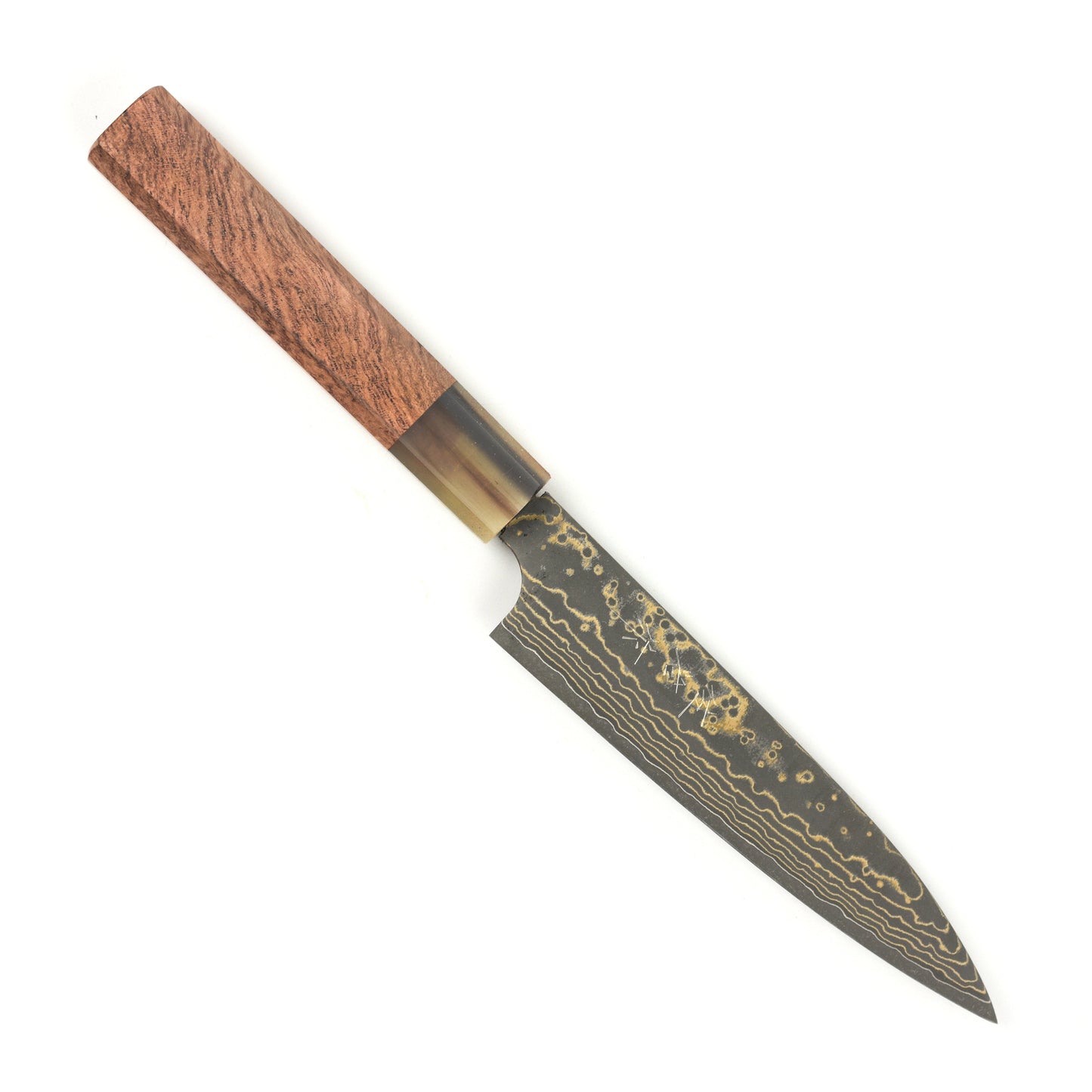 Saji Black Gold Damascus 5.1" Petty, Quince Wood