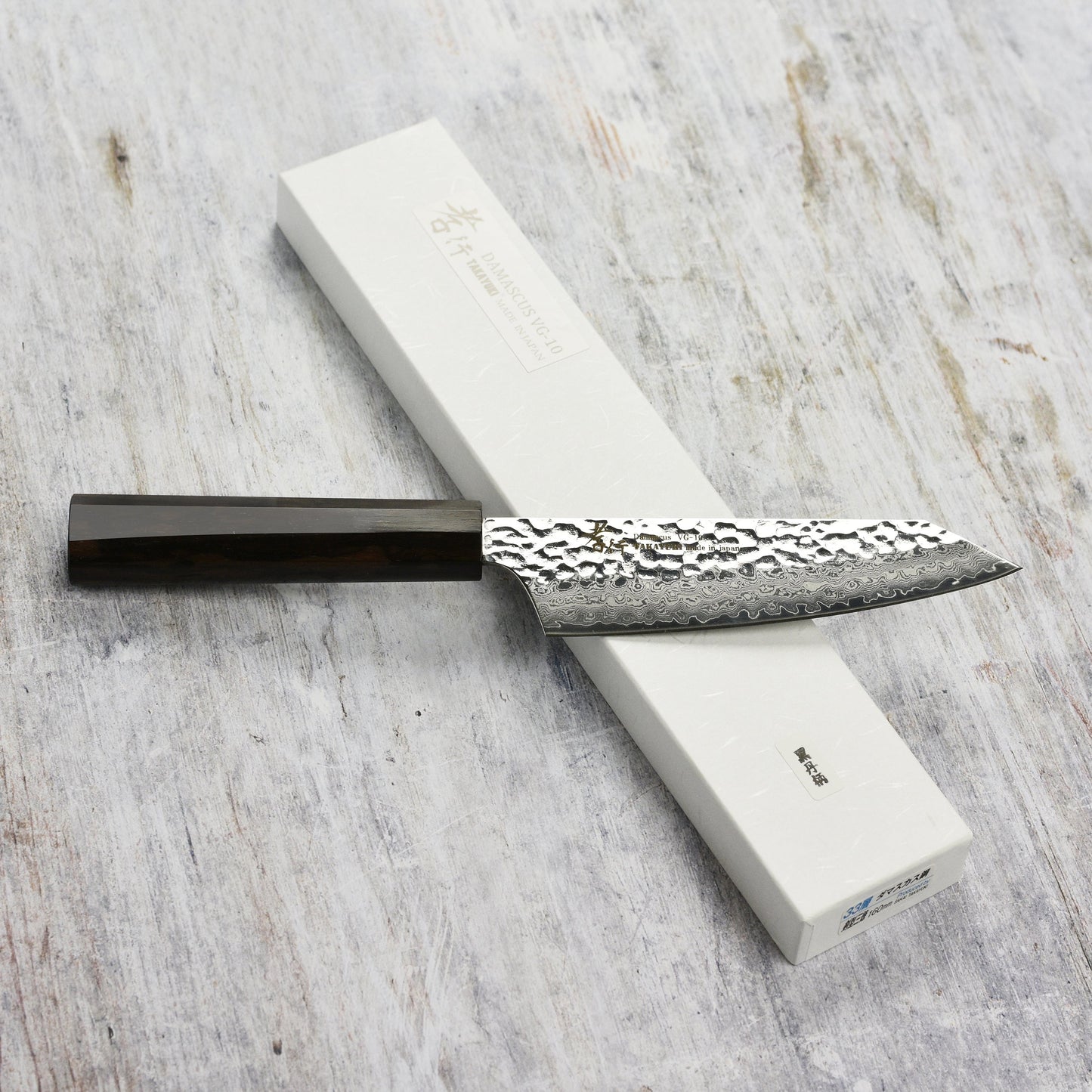 Takayuki Tsuchime Damascus 6.3" Bunka with Ebony Handle
