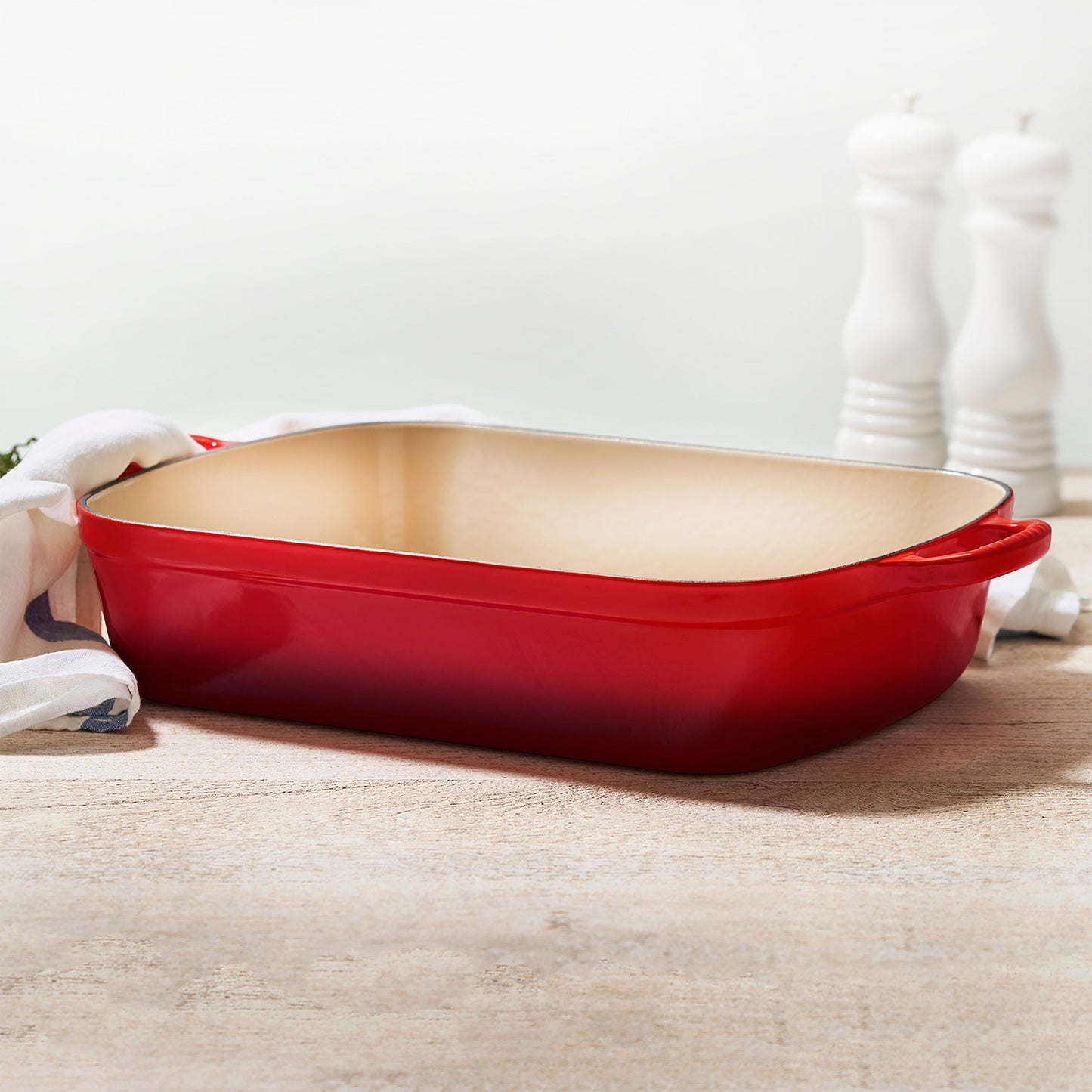 Le Creuset Signature Cast Iron Cerise Roasting Pan, 12.75x9.75"