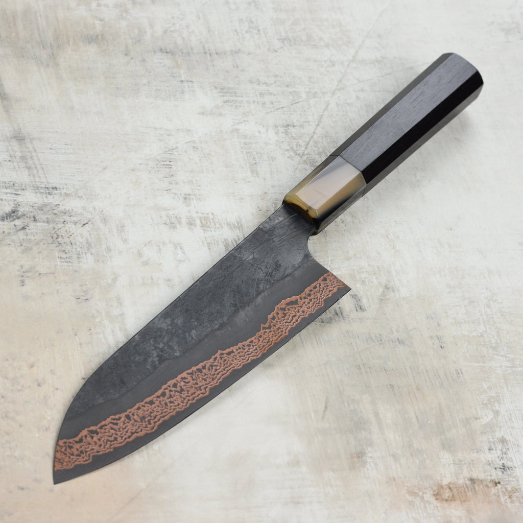 Hatsukokoro Yorokobi SLD Kurouchi Copper Damascus 7" Santoku