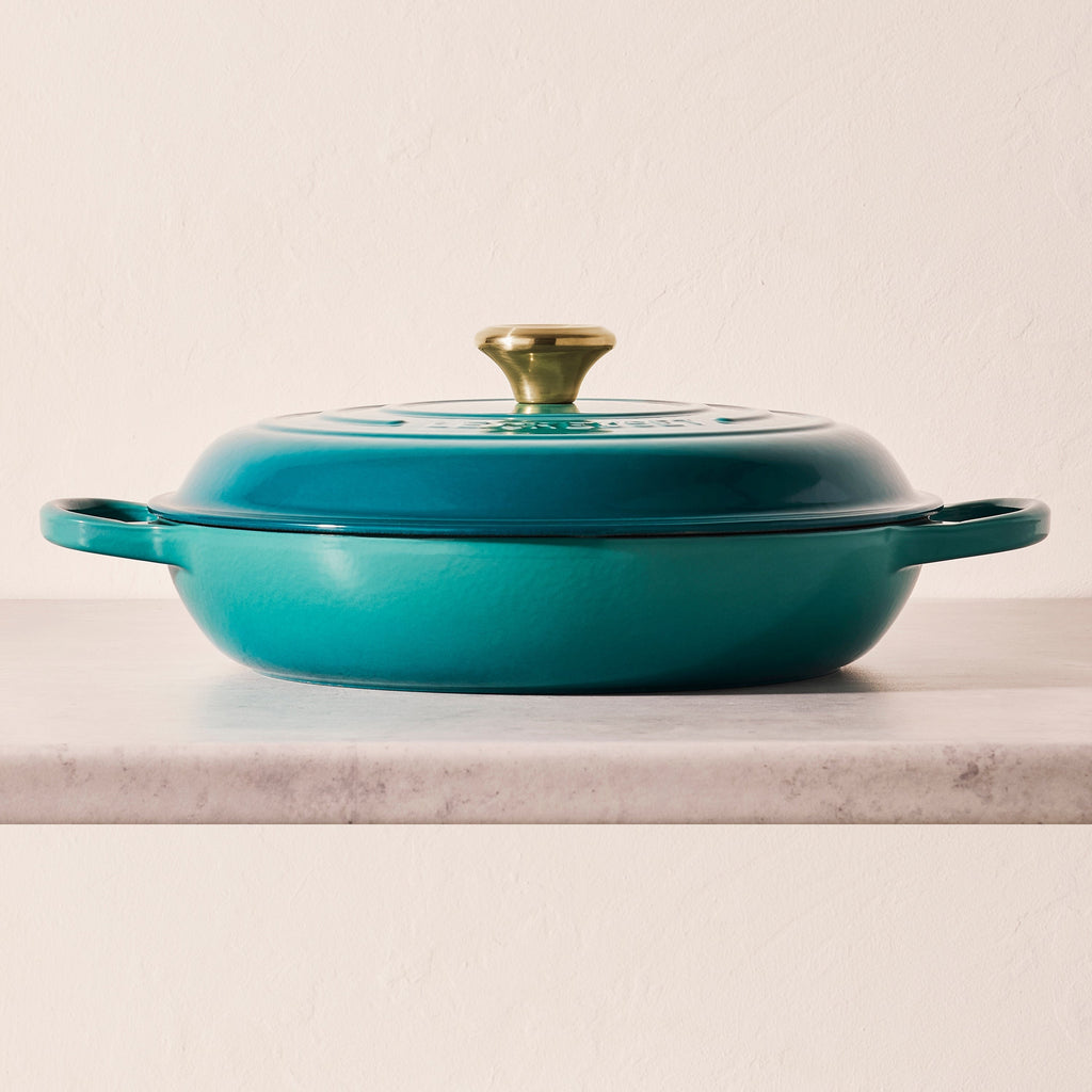Le Creuset Signature Cast Iron 3.5-quart Bleu Riviera Braiser