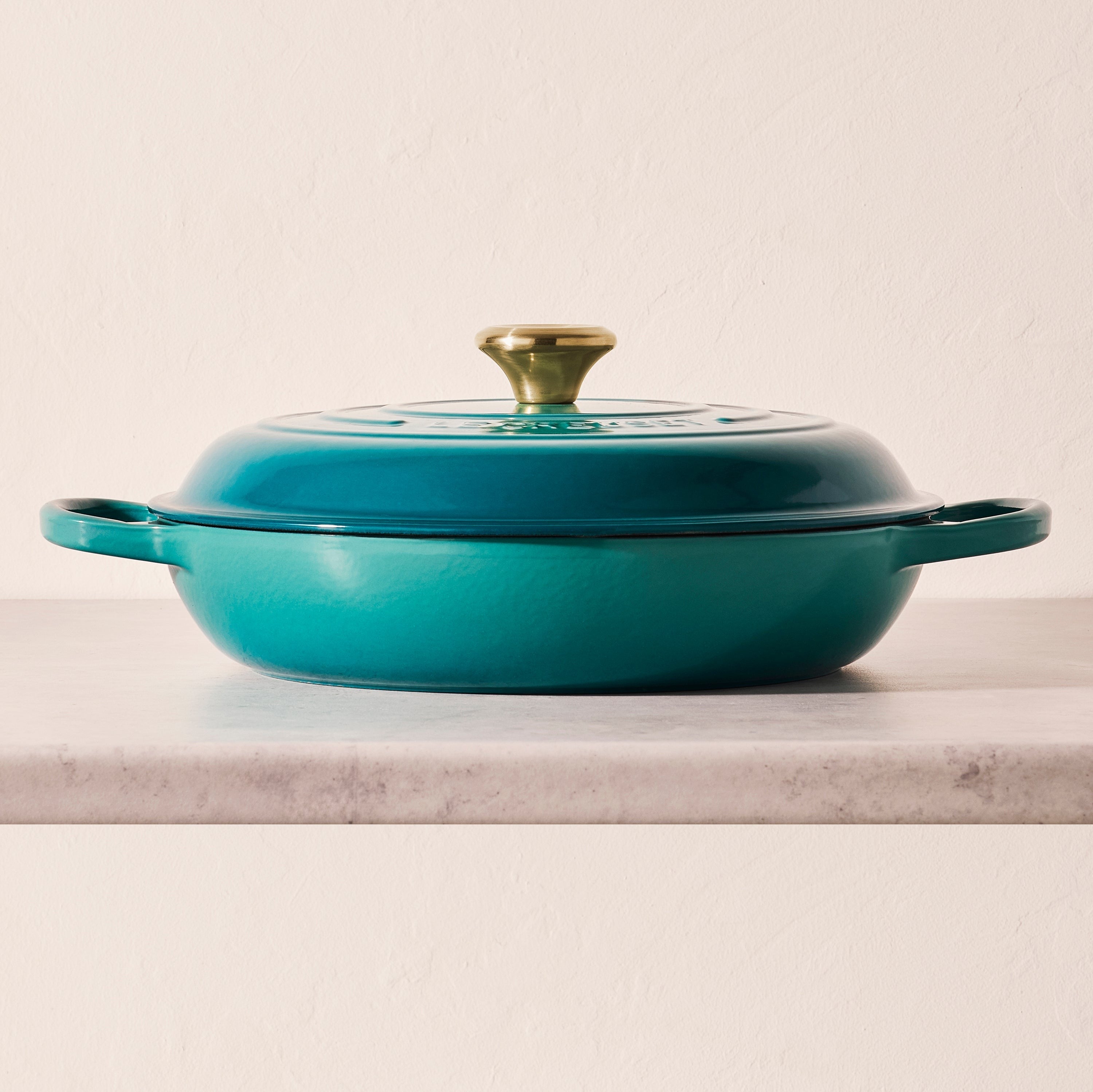 Le Creuset Signature Cast Iron 3.5-quart Bleu Riviera Braiser