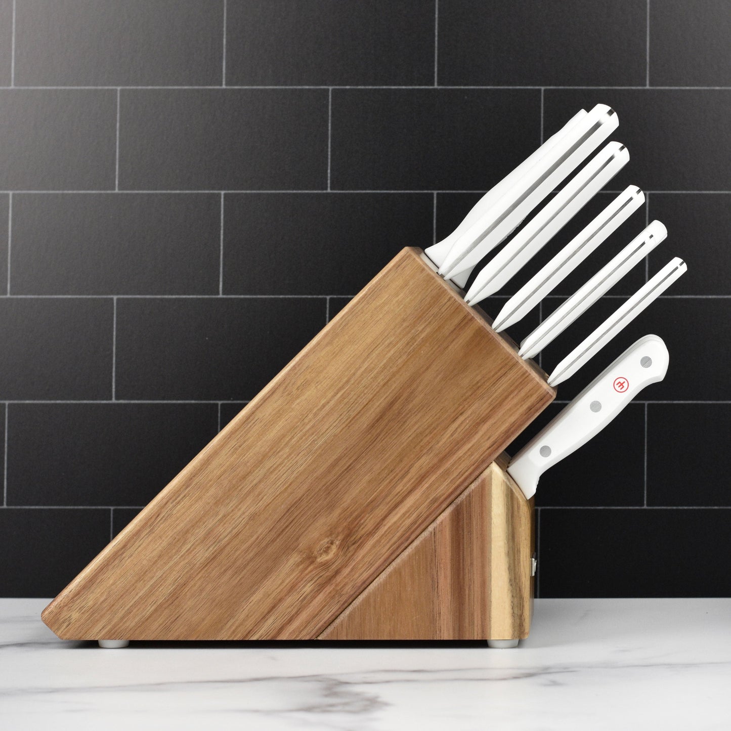 Wusthof Gourmet 12 Piece Knife Block Set, White Handles