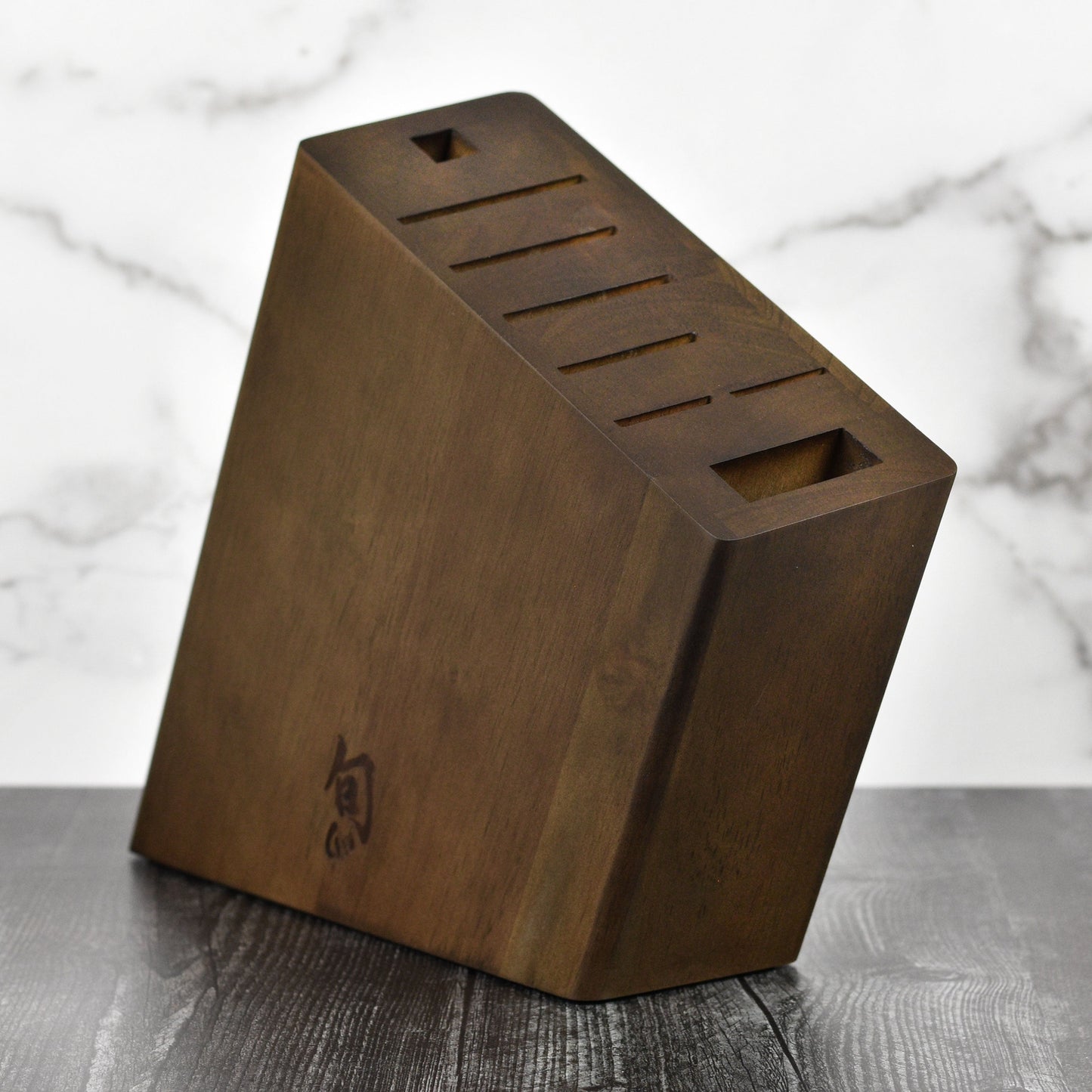 Shun 8 Slot Angled Knife Block, Walnut Finish