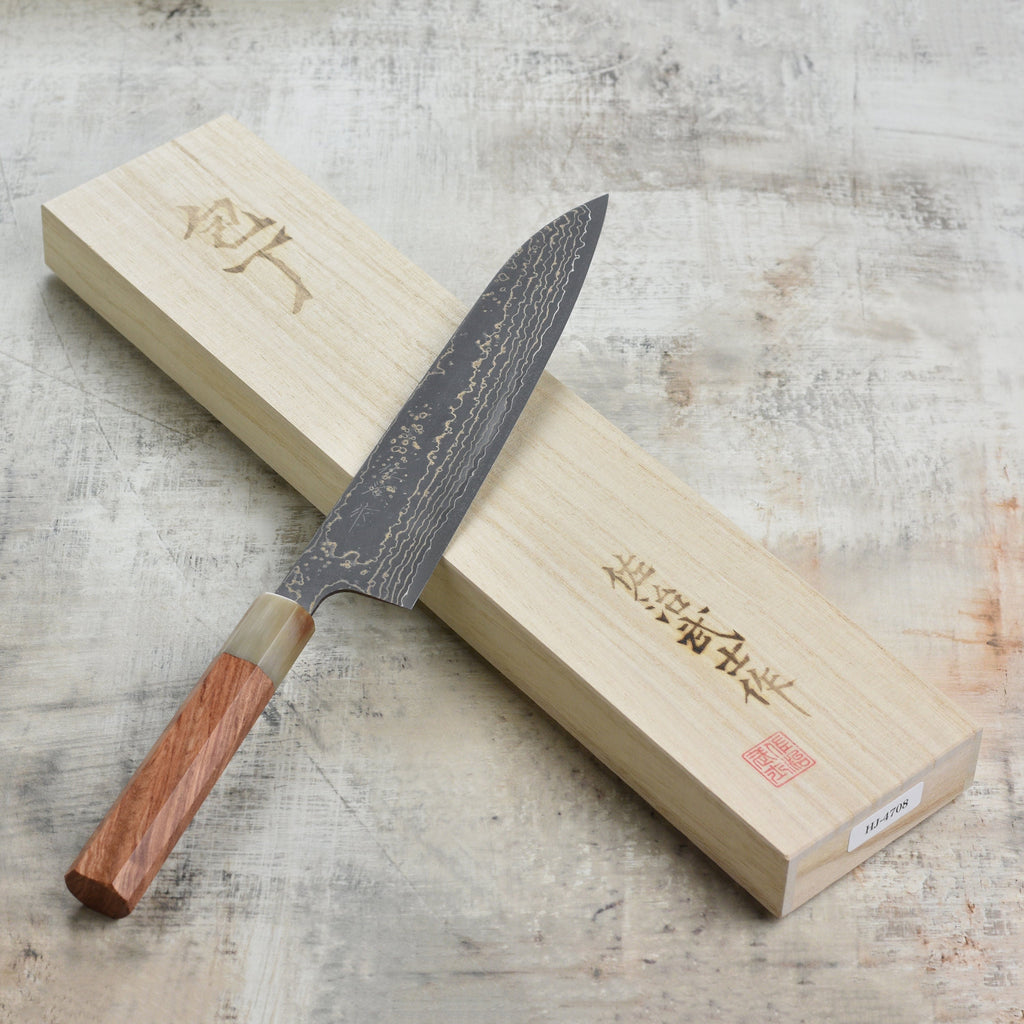 Saji Black Gold Damascus 8.25" Gyuto, Quince Wood